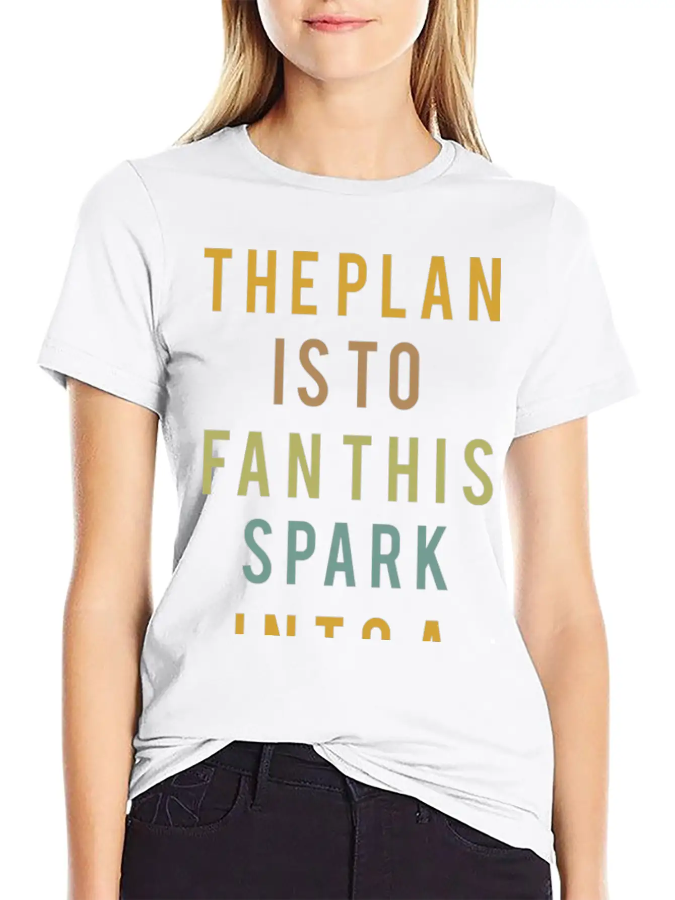 Typography The Plan Is To Fan Modern Fit Casual T-Shirt – Clean And Versatile Design