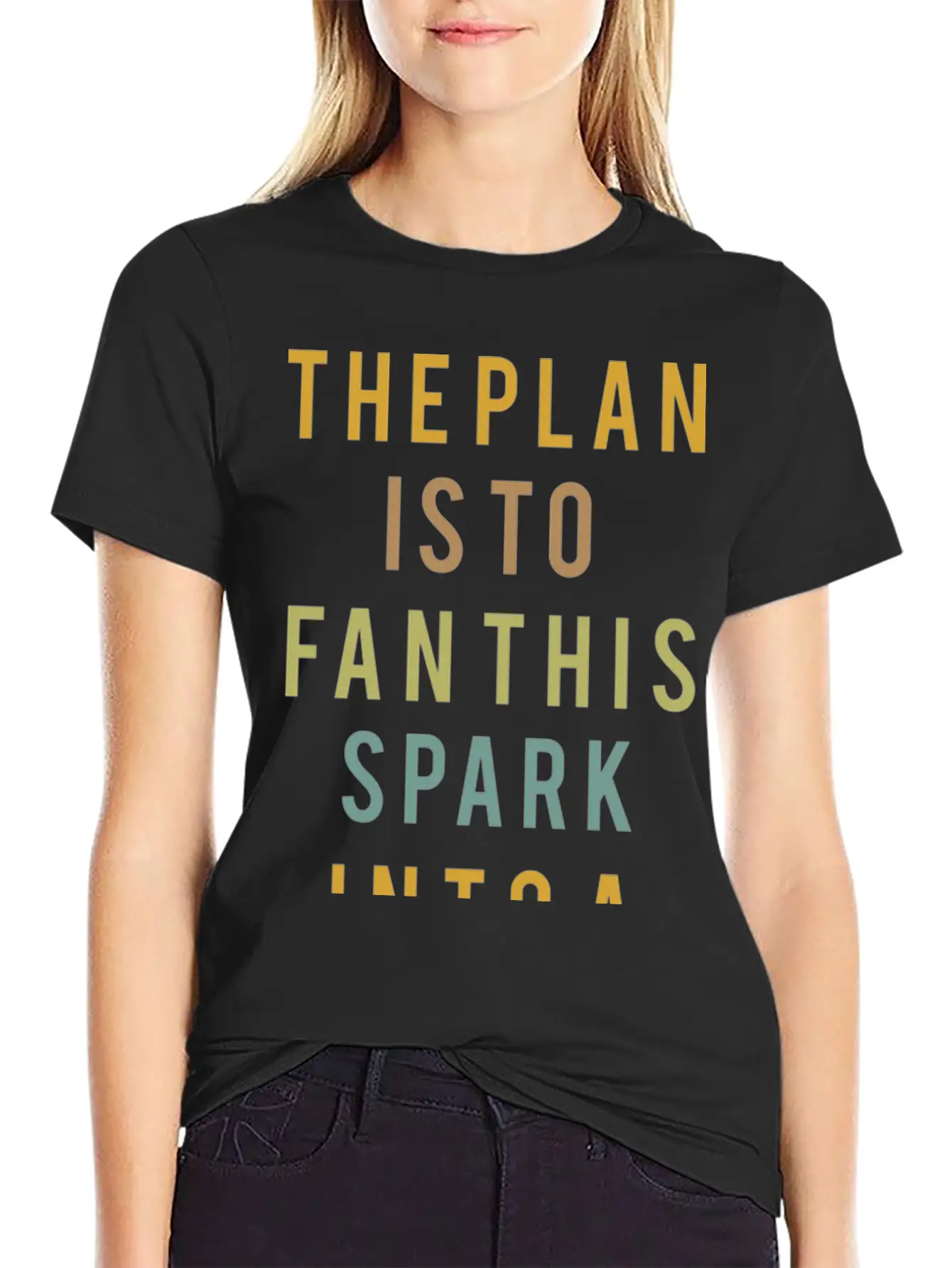 Typography The Plan Is To Fan Modern Fit Casual T-Shirt – Clean And Versatile Design