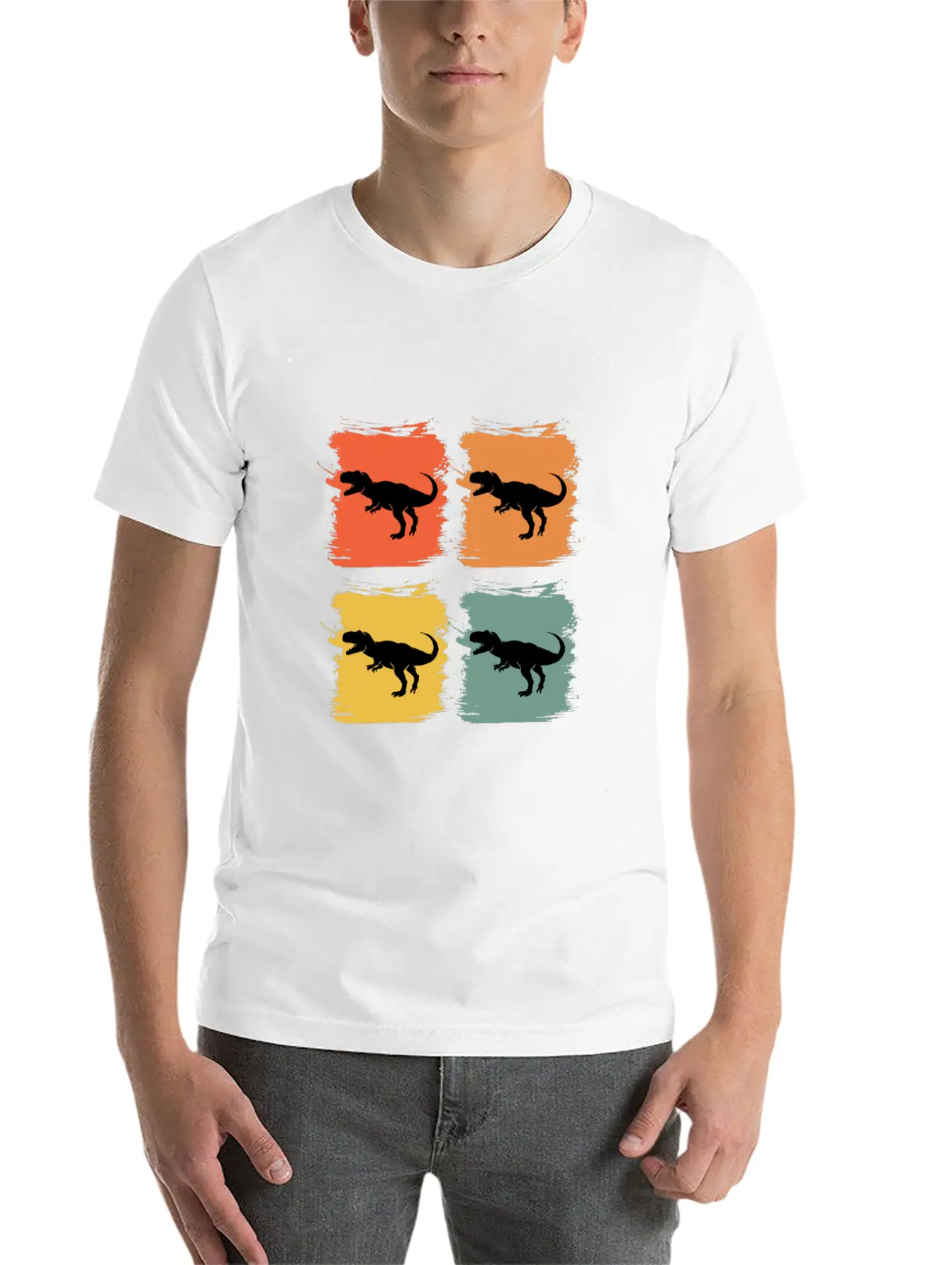 Tyrannosaurus Rex Retro Pop Art Gift Idea Lightweight Cotton T-Shirt – Daily Comfort Graphic Shirt