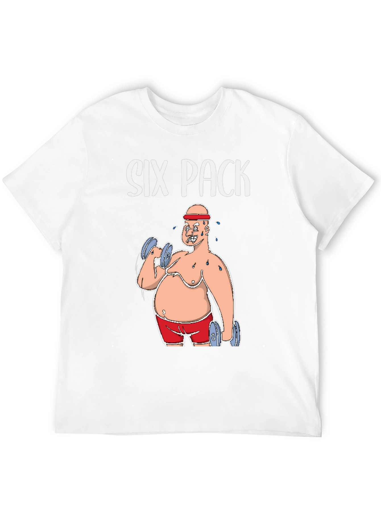 Six Pack Funny Graphic Tee Humor Gym T-Shirt