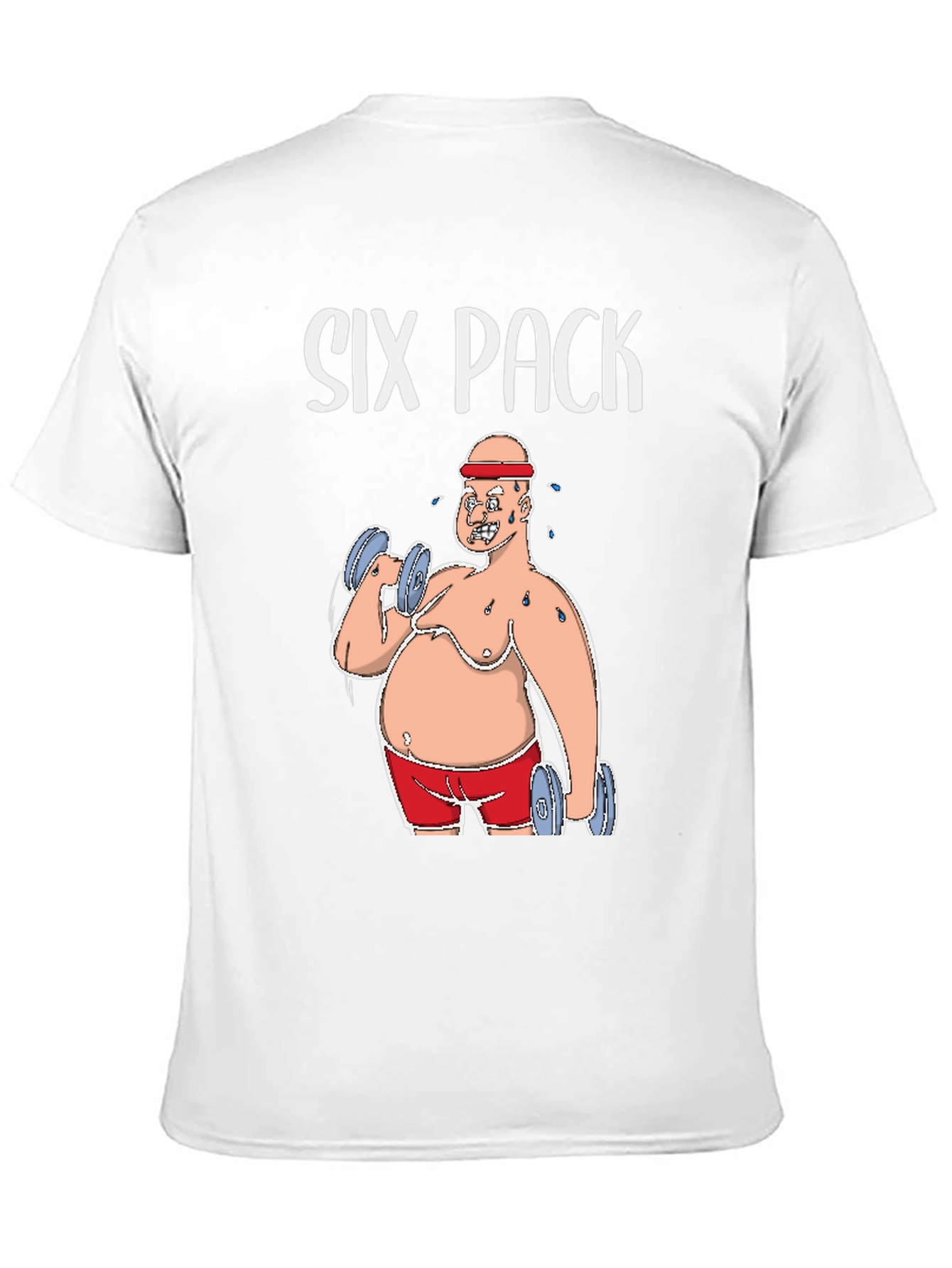 Six Pack Funny Graphic Tee Humor Gym T-Shirt