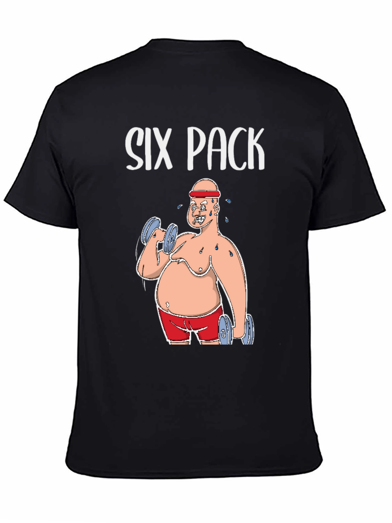Six Pack Funny Graphic Tee Humor Gym T-Shirt