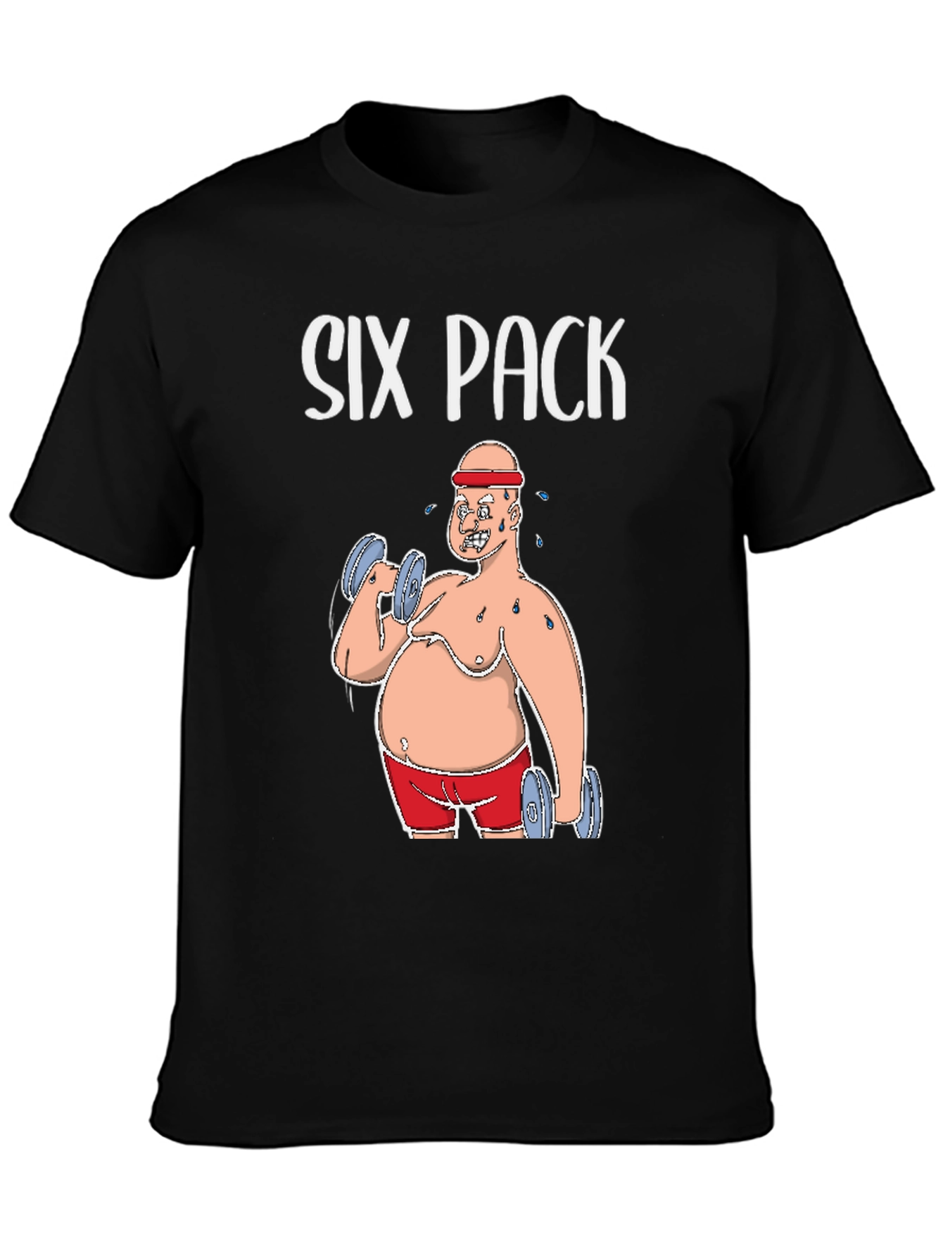 Six Pack Funny Graphic Tee Humor Gym T-Shirt