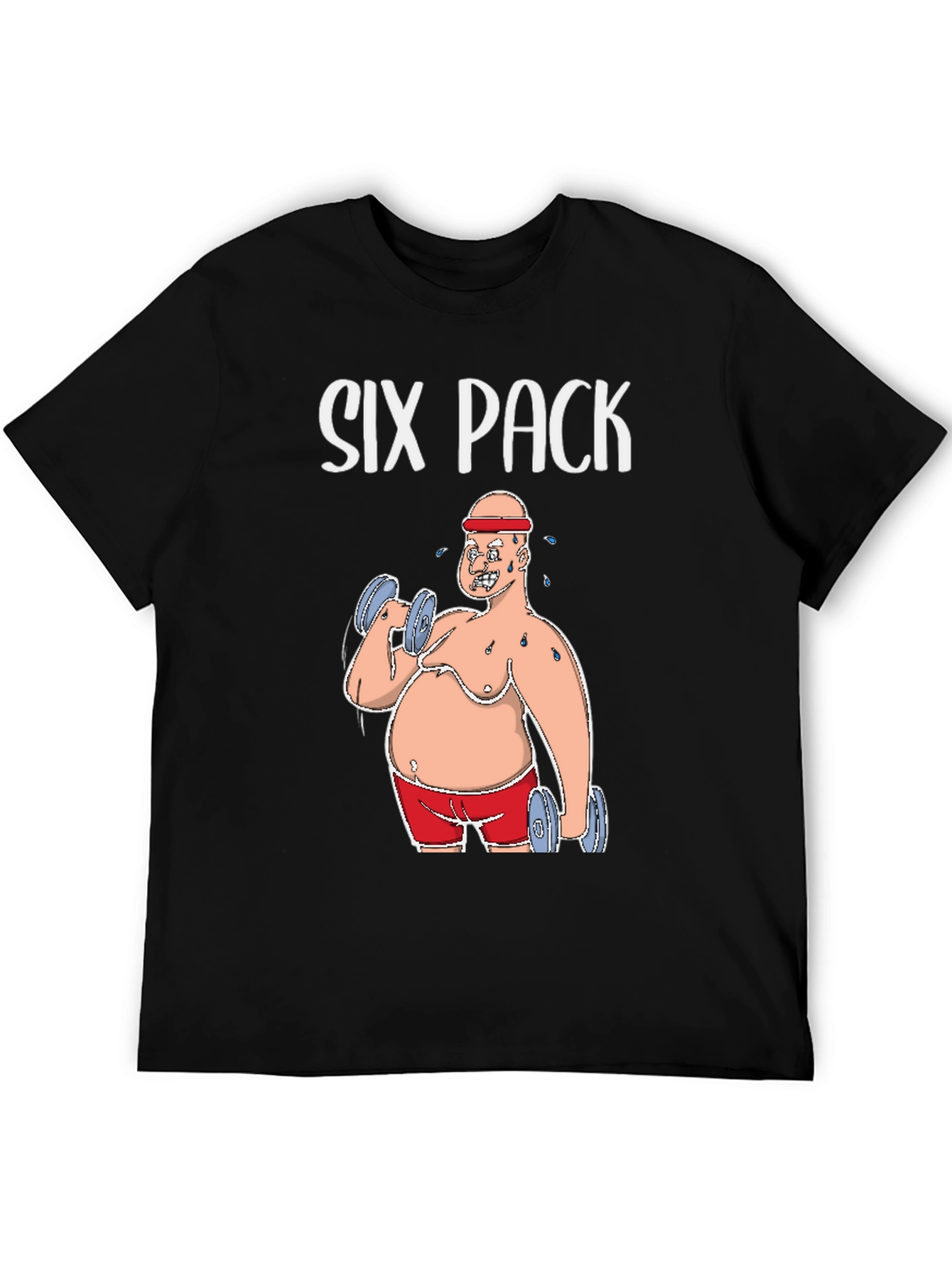 Six Pack Funny Graphic Tee Humor Gym T-Shirt