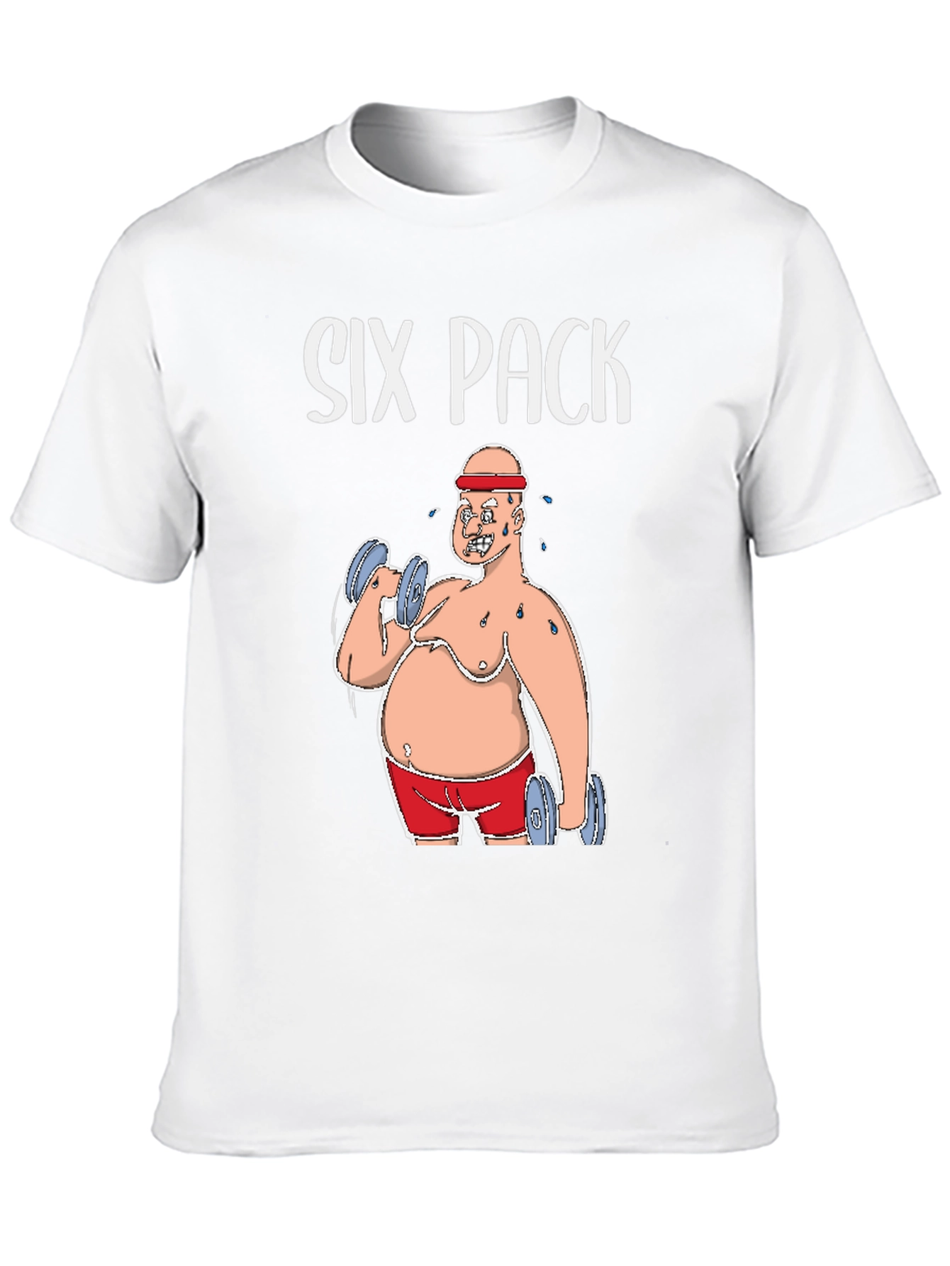 Six Pack Funny Graphic Tee Humor Gym T-Shirt