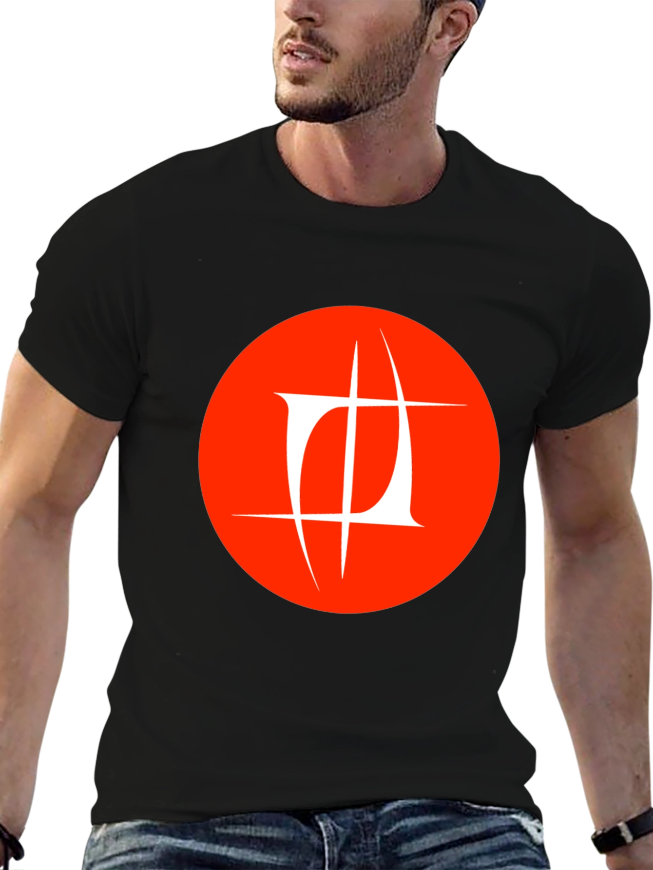 Abstract Logo Graphic Black T-Shirt