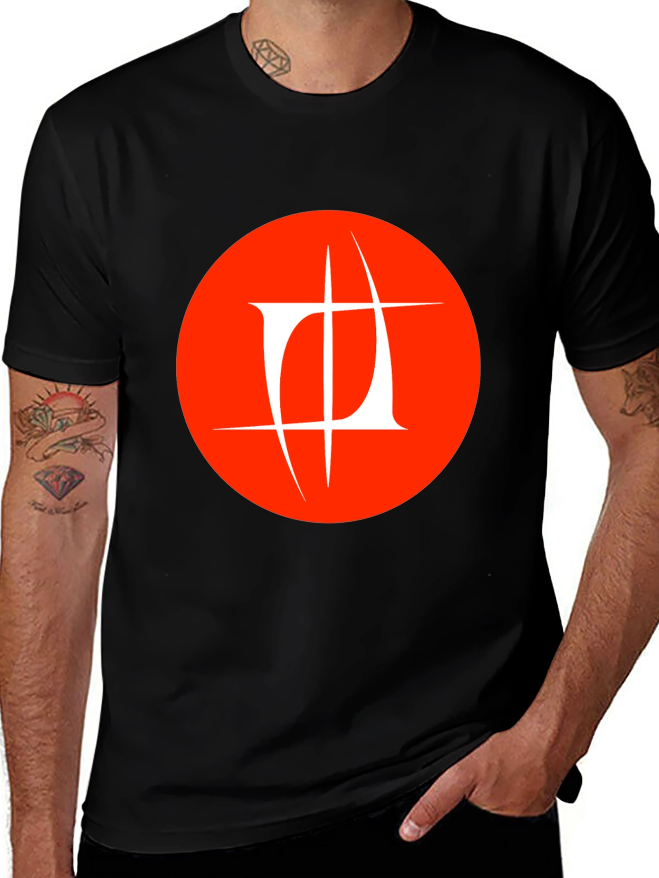 Abstract Logo Graphic Black T-Shirt