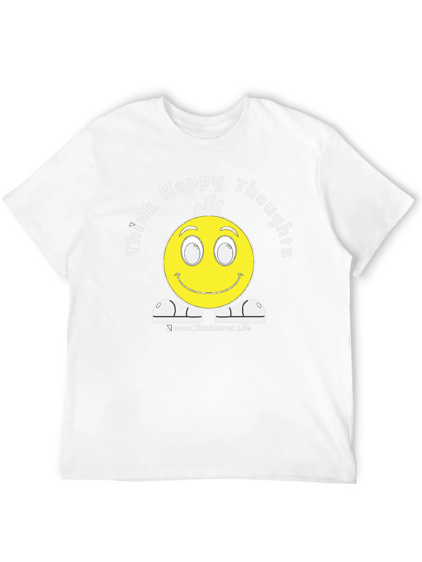 Think Happy Thoughts Black Graphic T-Shirt