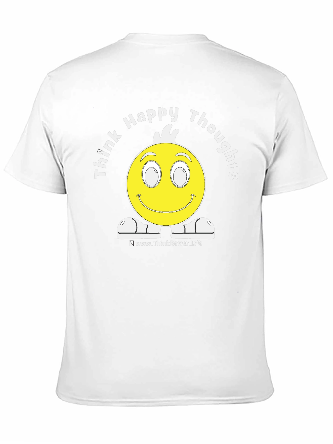 Think Happy Thoughts Black Graphic T-Shirt