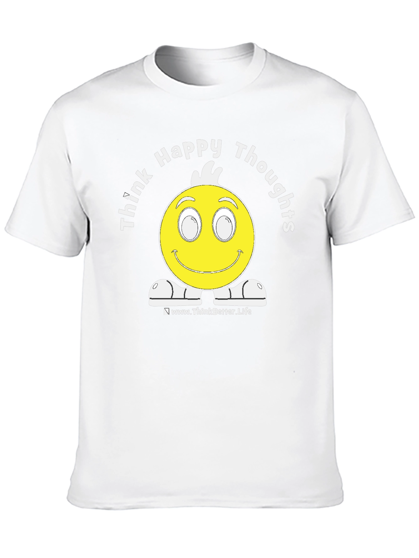 Think Happy Thoughts Black Graphic T-Shirt