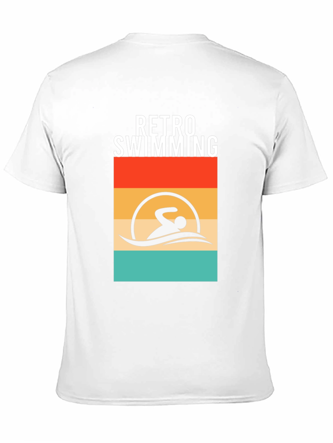 Retro Swimming T-Shirt - Black Cotton Tee