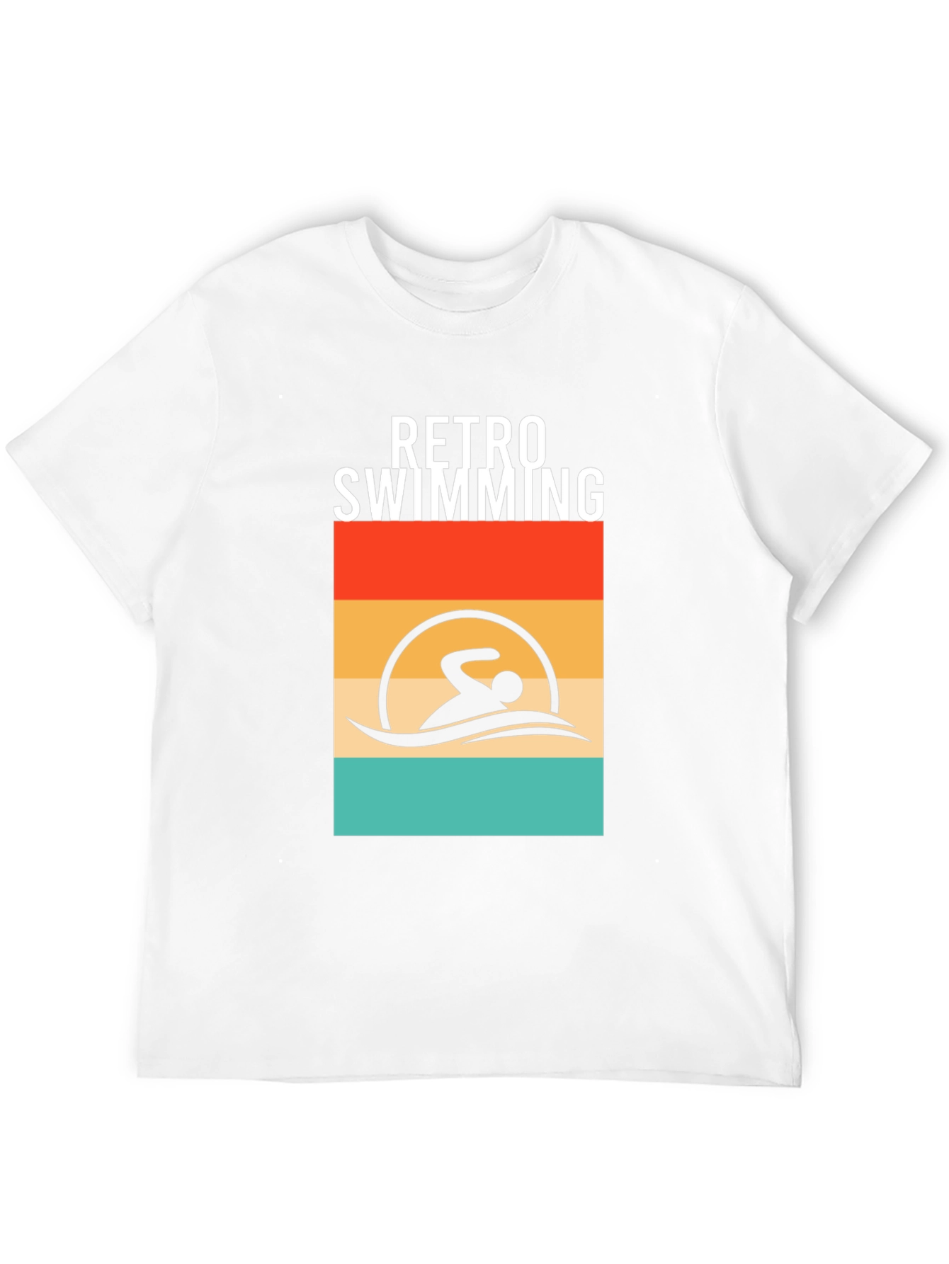 Retro Swimming T-Shirt - Black Cotton Tee