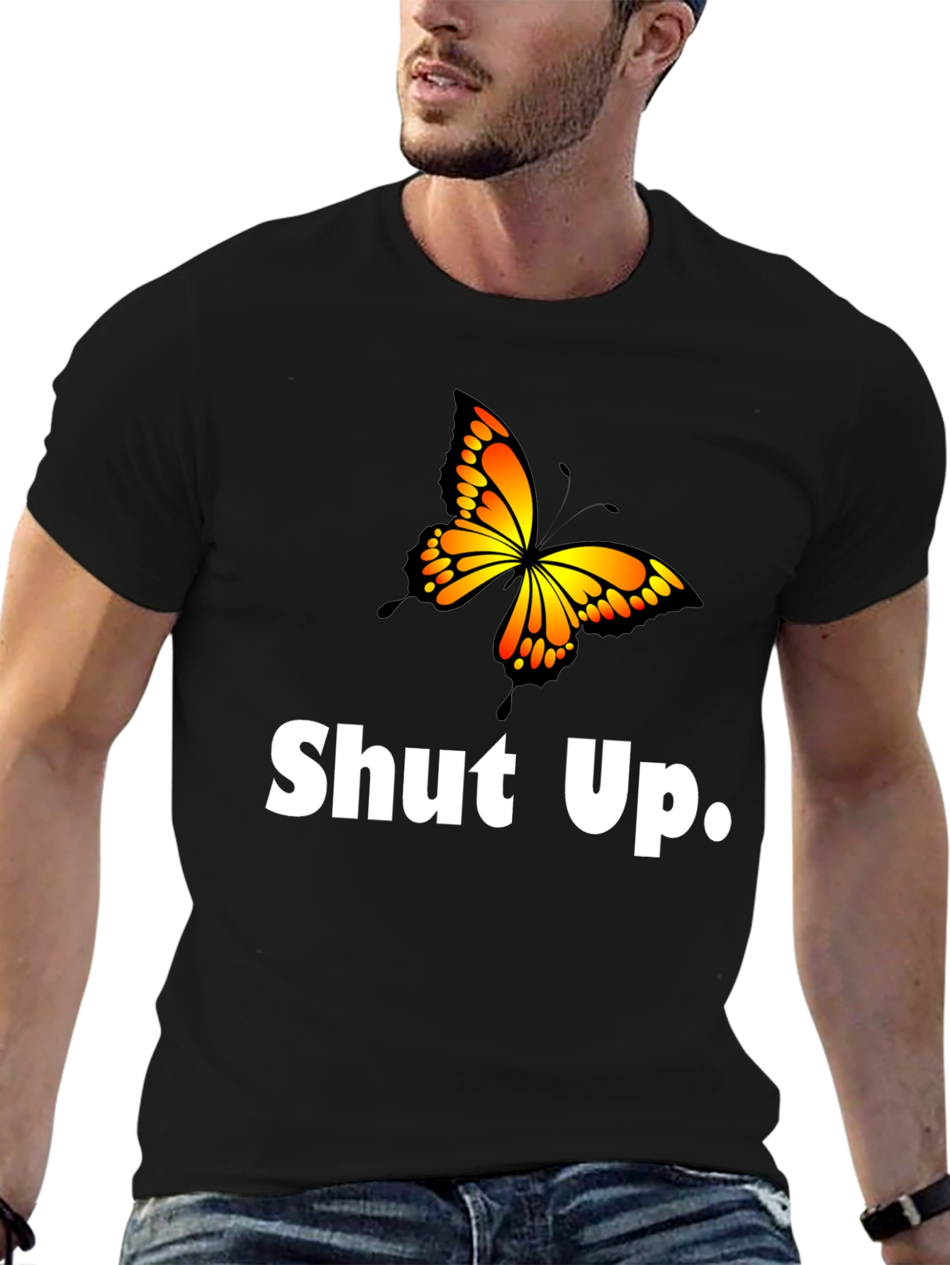 Shut Up Butterfly Graphic T-Shirt