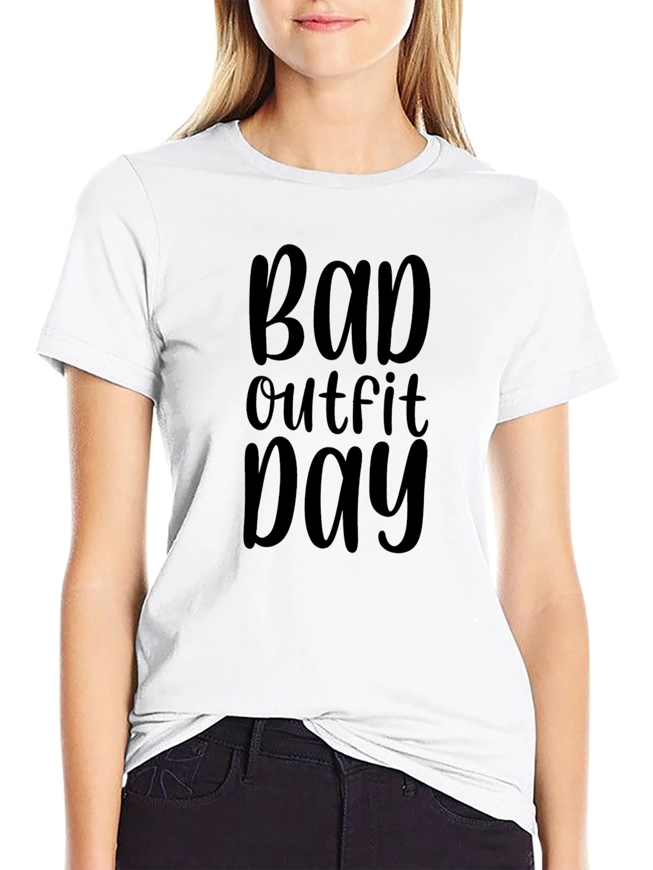 Bad Outfit Day Black Graphic T-Shirt