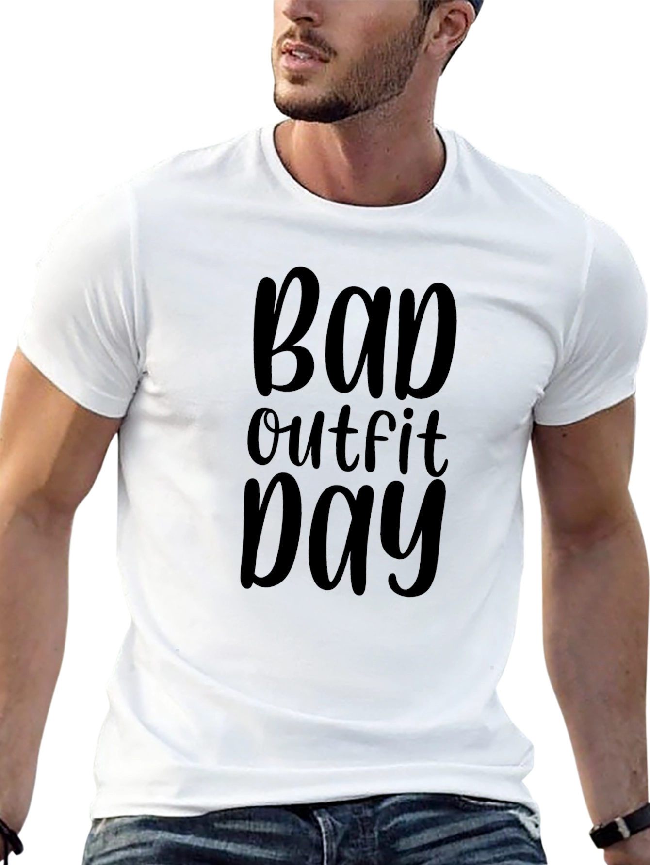Bad Outfit Day Black Graphic T-Shirt