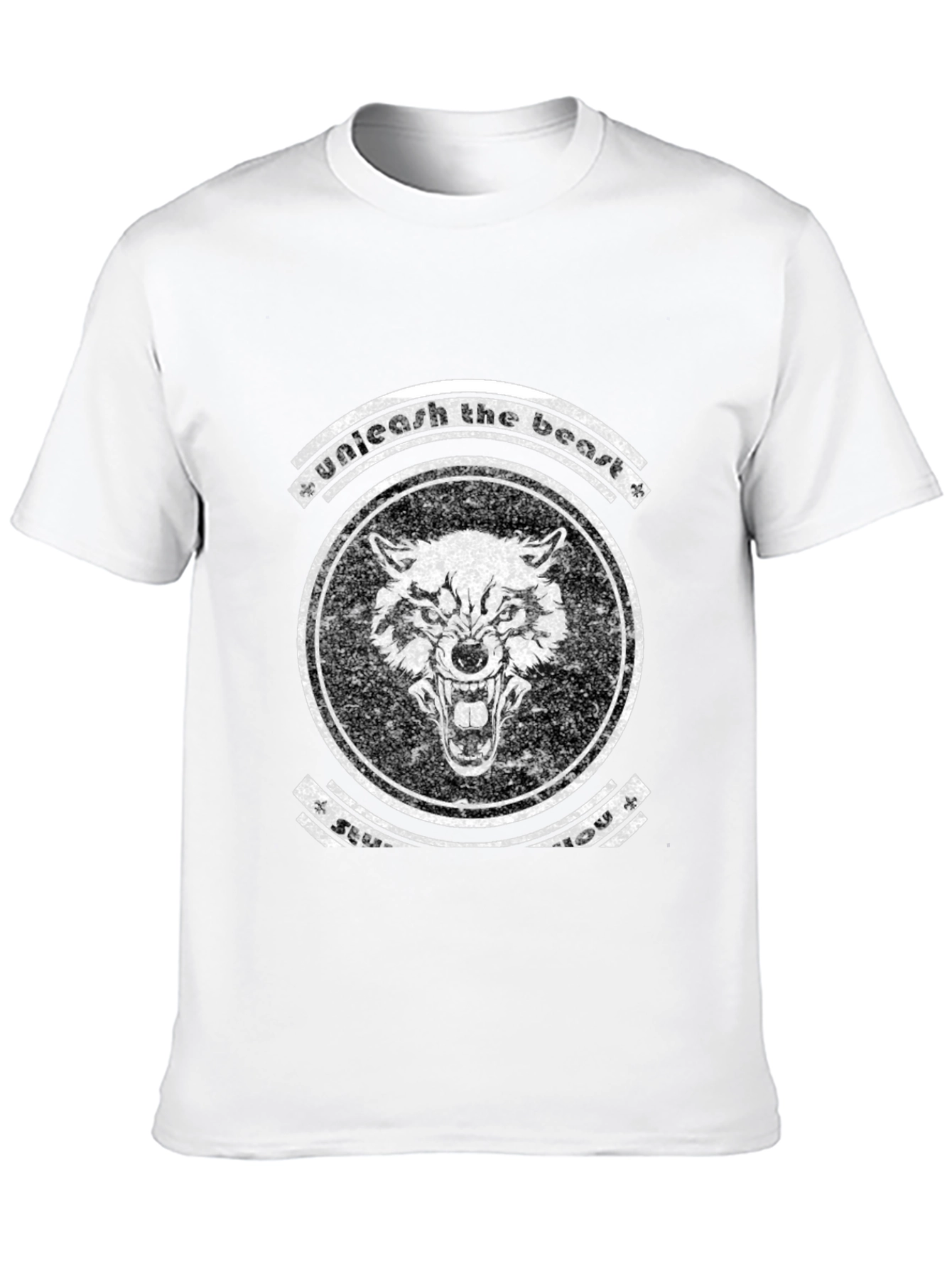 Unleash the Beast Graphic Tee - Black Wolf Design