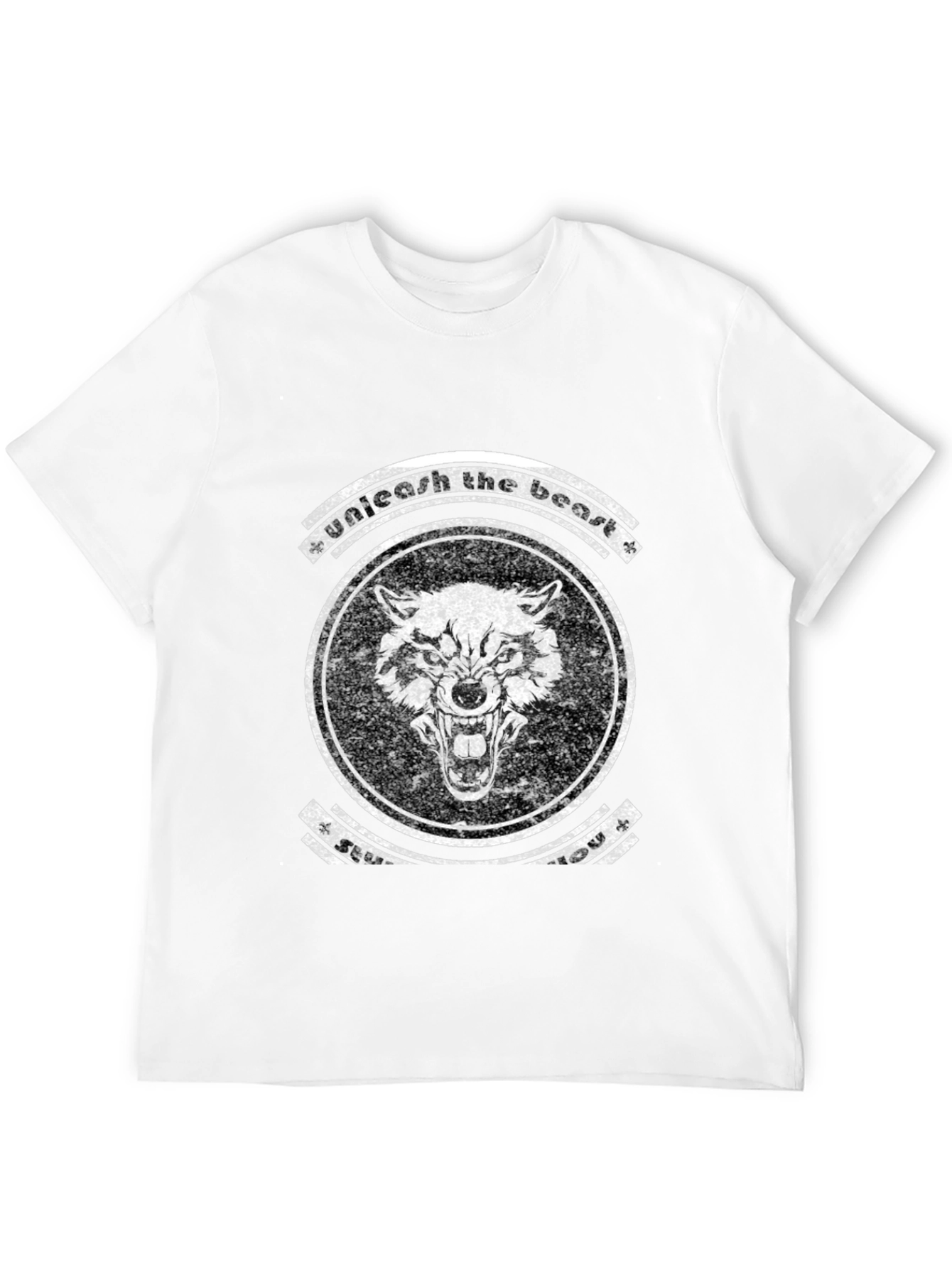 Unleash the Beast Graphic Tee - Black Wolf Design