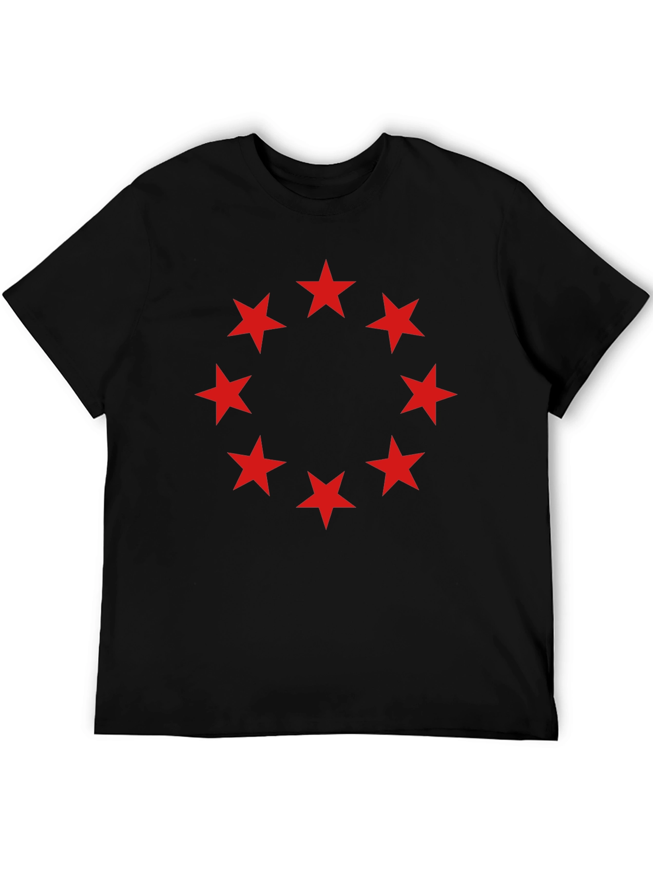 Red Star Circle Black T-Shirt - Mens Fashion Tee