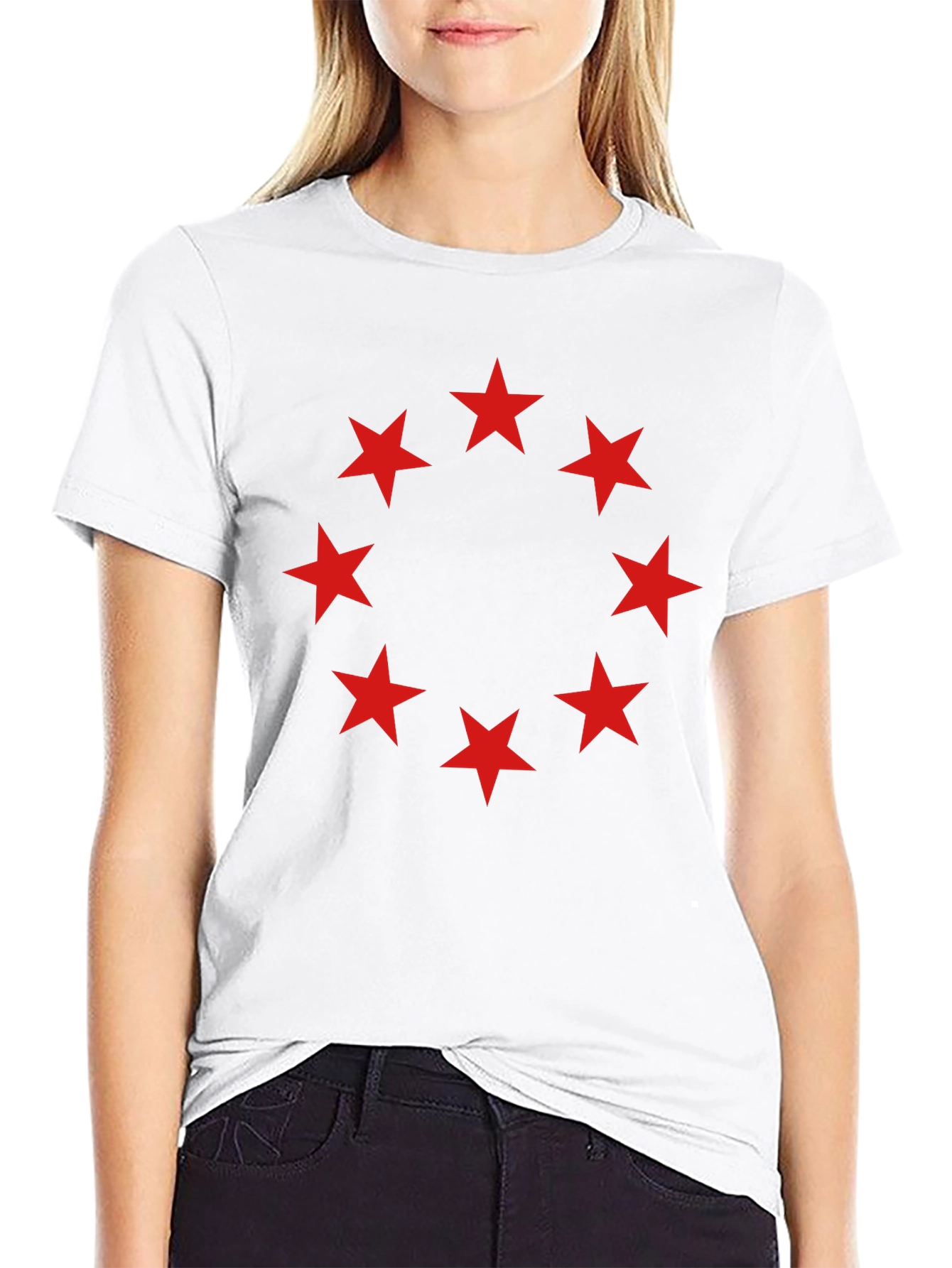 Red Star Circle Black T-Shirt - Mens Fashion Tee
