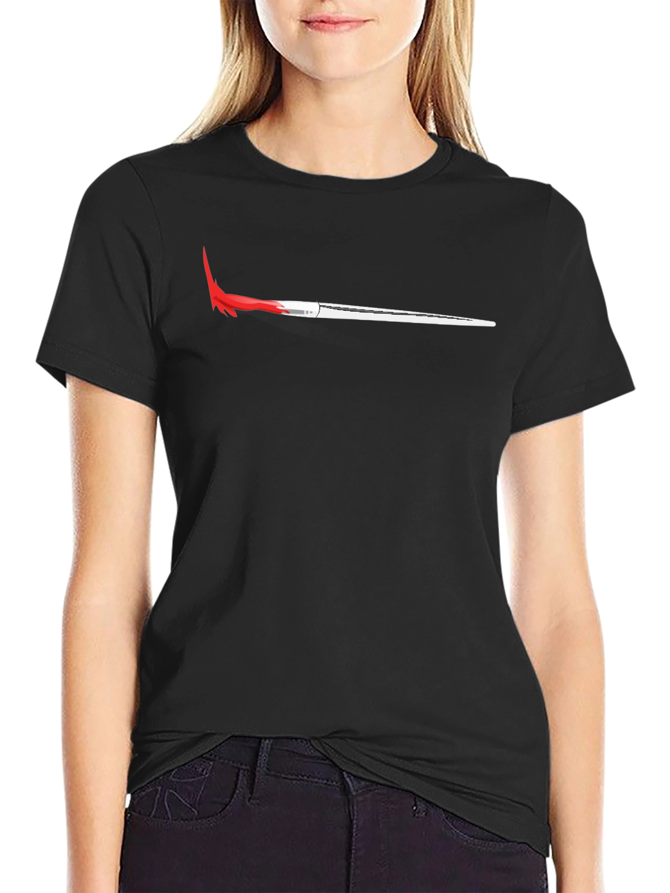 Red Spear Graphic Black T-Shirt