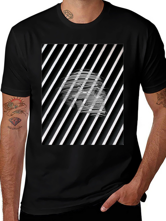 Abstract Graphic Tee - Black Cotton Blend