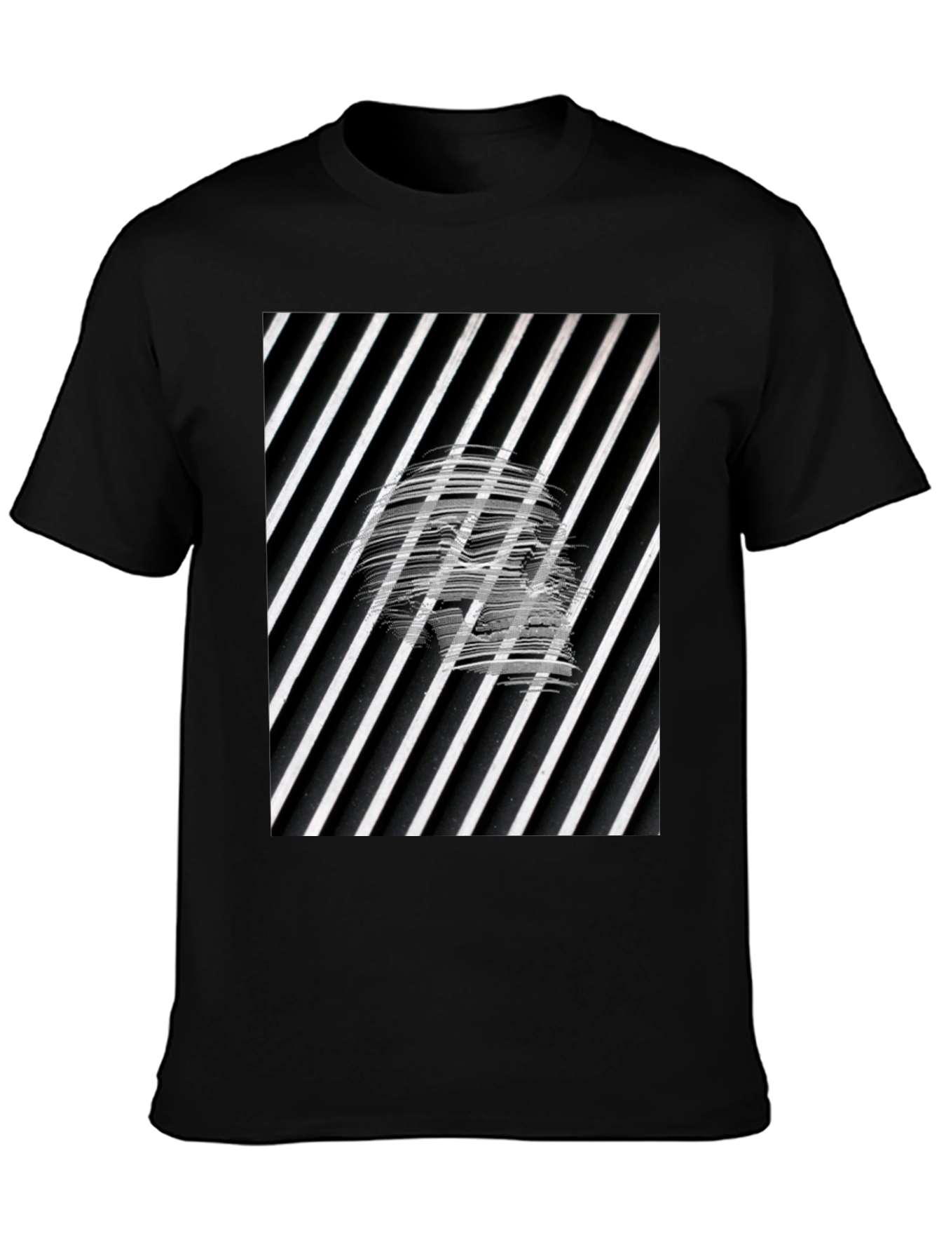 Abstract Graphic Tee - Black Cotton Blend