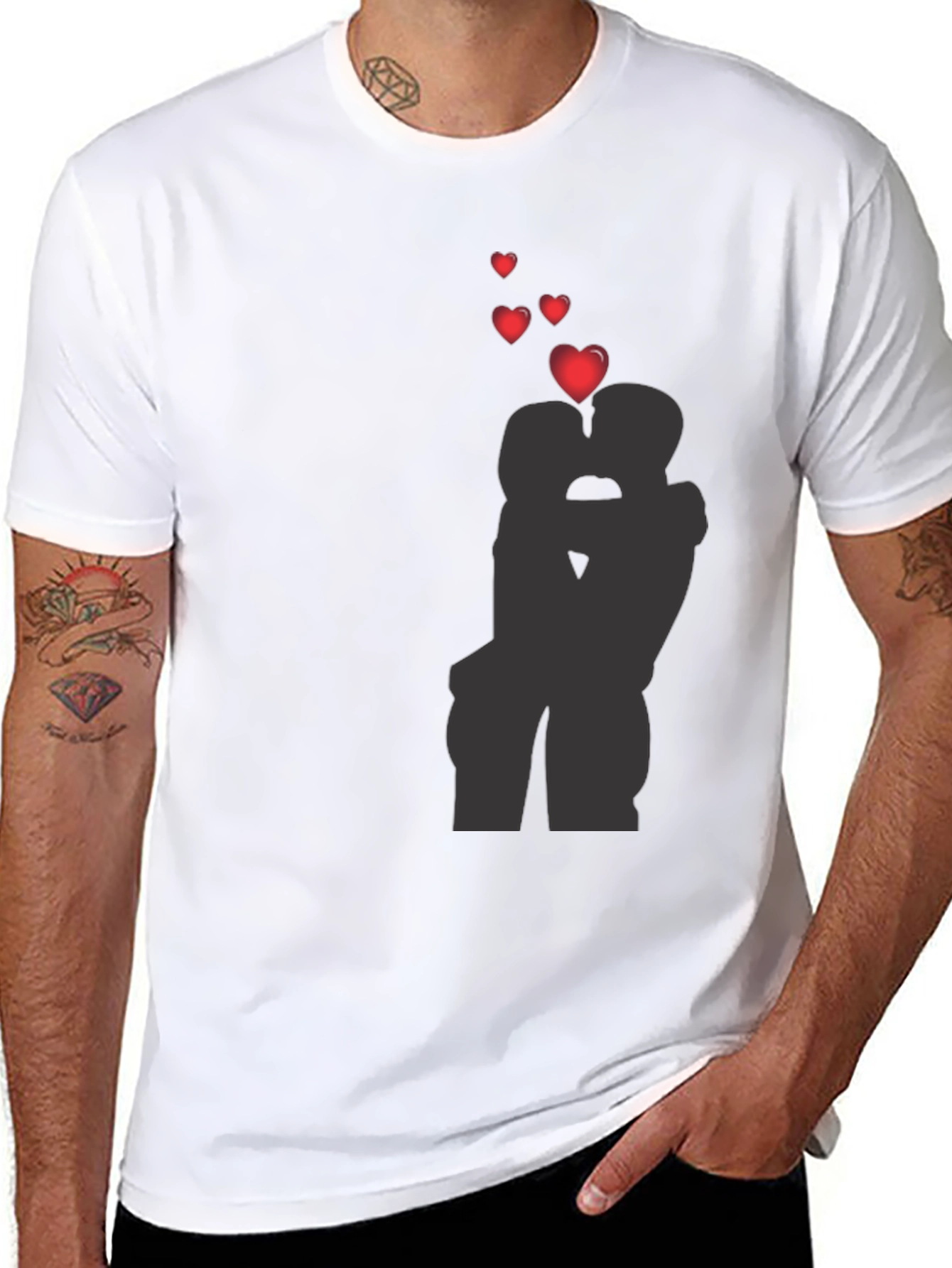 Romantic Kissing Silhouette T-Shirt