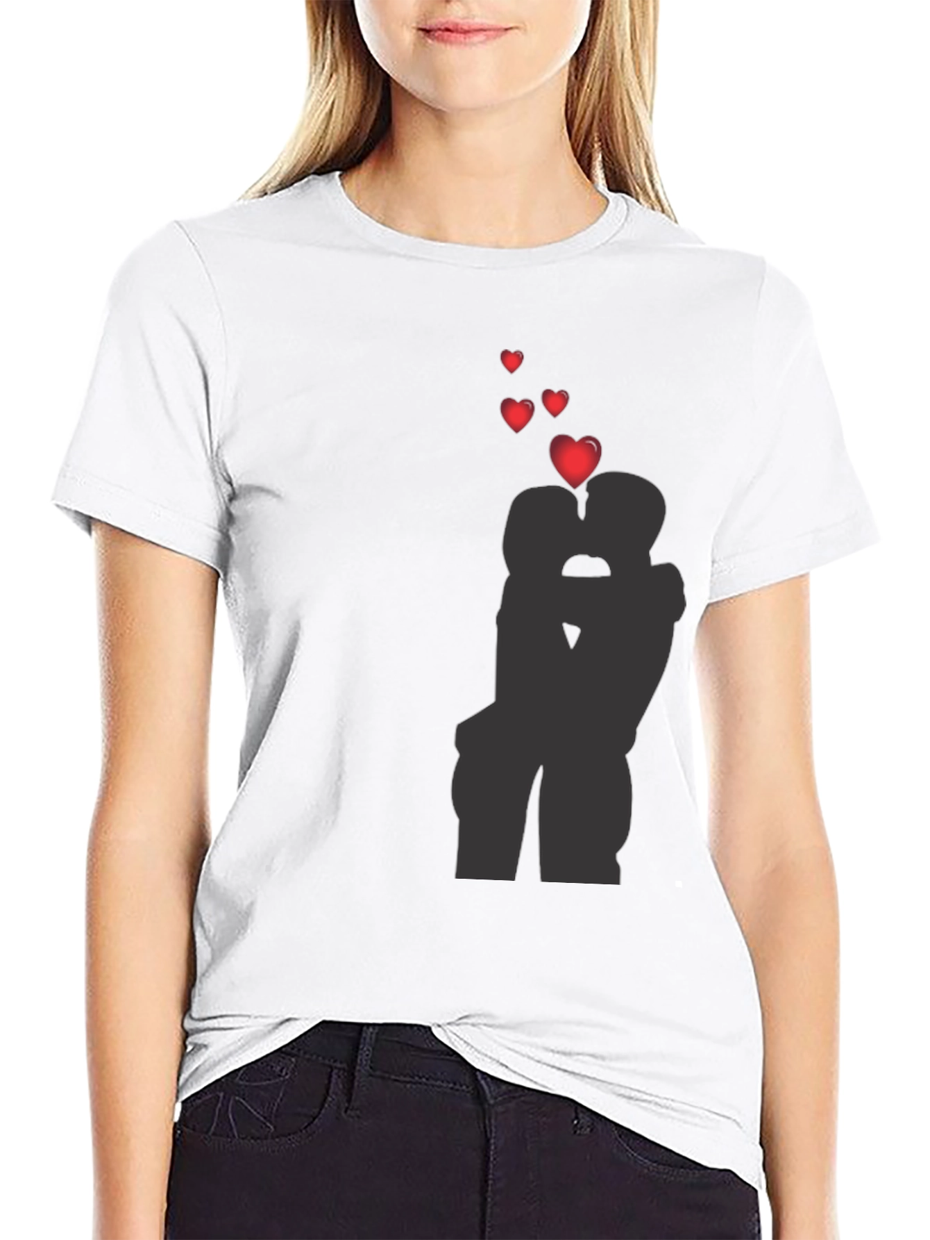 Romantic Kissing Silhouette T-Shirt