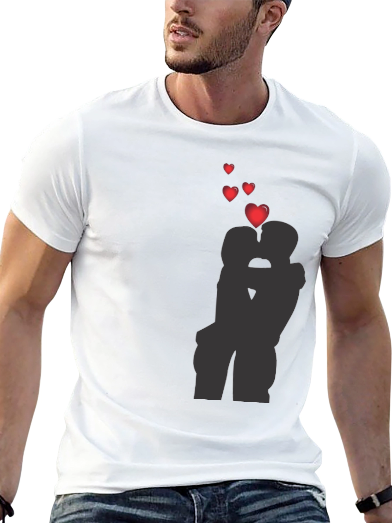 Romantic Kissing Silhouette T-Shirt