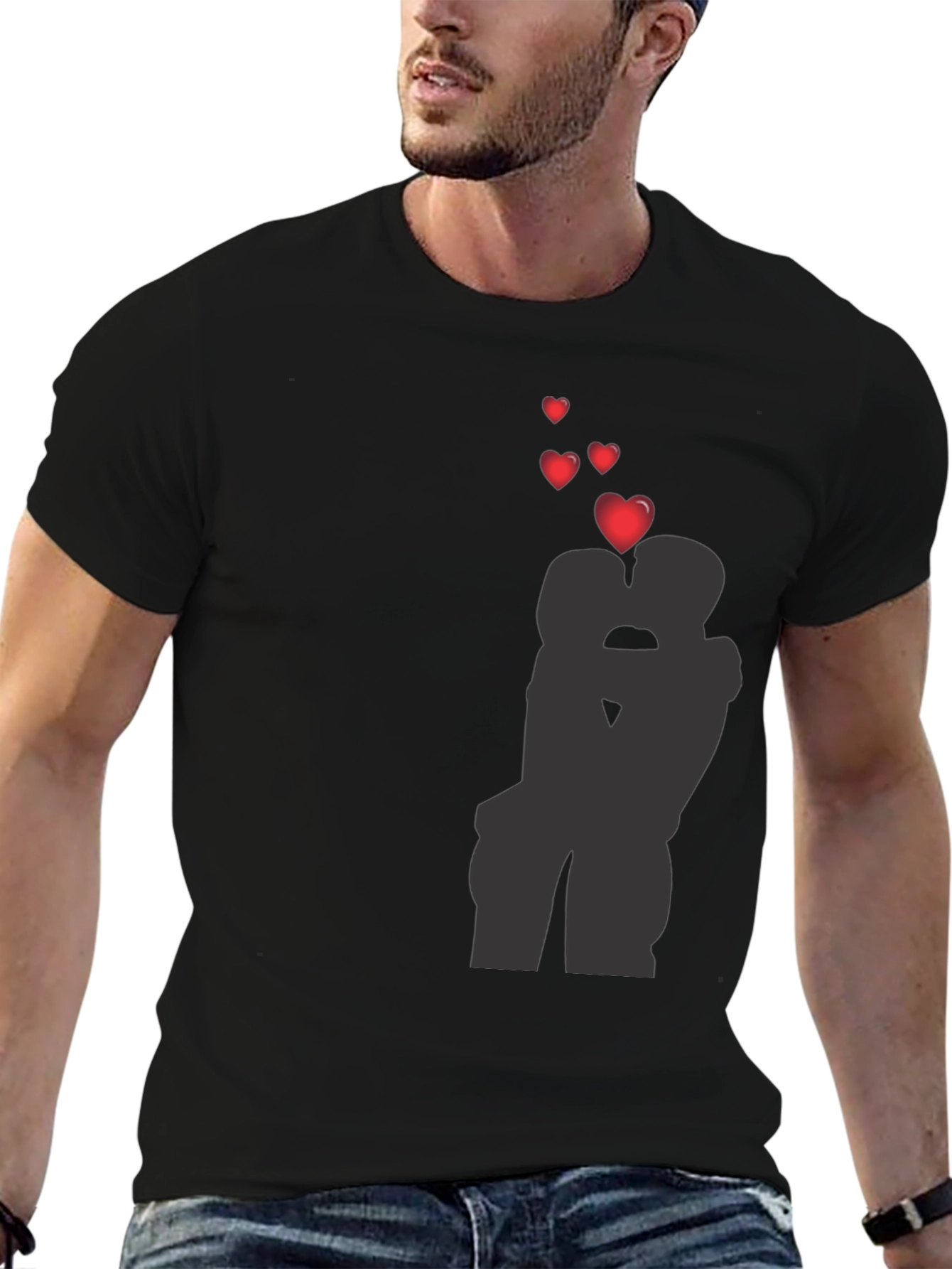 Romantic Kissing Silhouette T-Shirt