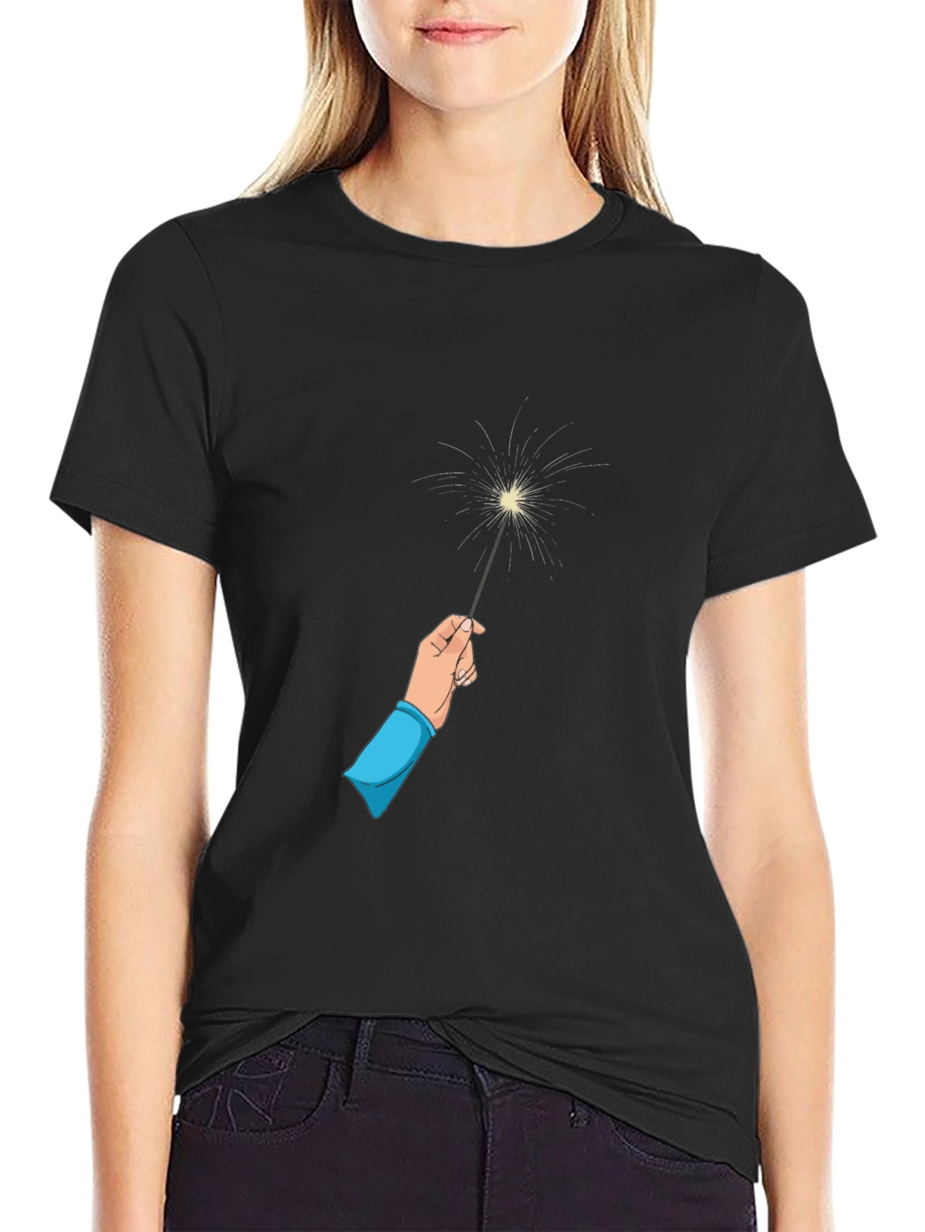 Sparkler Graphic Black Tee