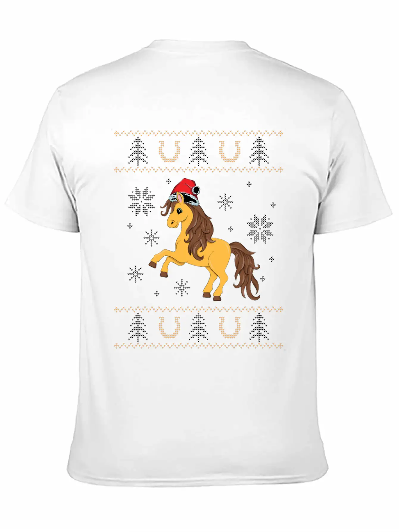 Ugly Christmas Horse Riding Rider Rodeo Xmas Unisex Casual T-Shirt – Clean Design For Daily Comfort
