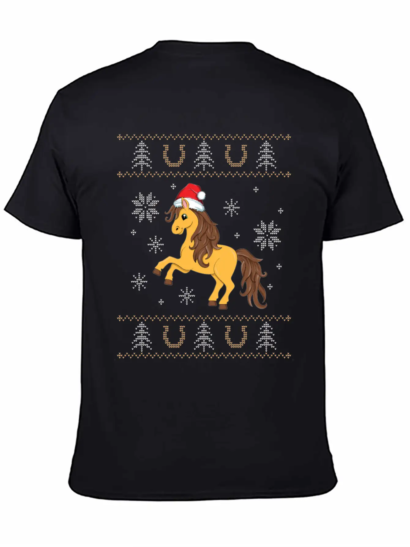 Ugly Christmas Horse Riding Rider Rodeo Xmas Unisex Casual T-Shirt – Clean Design For Daily Comfort