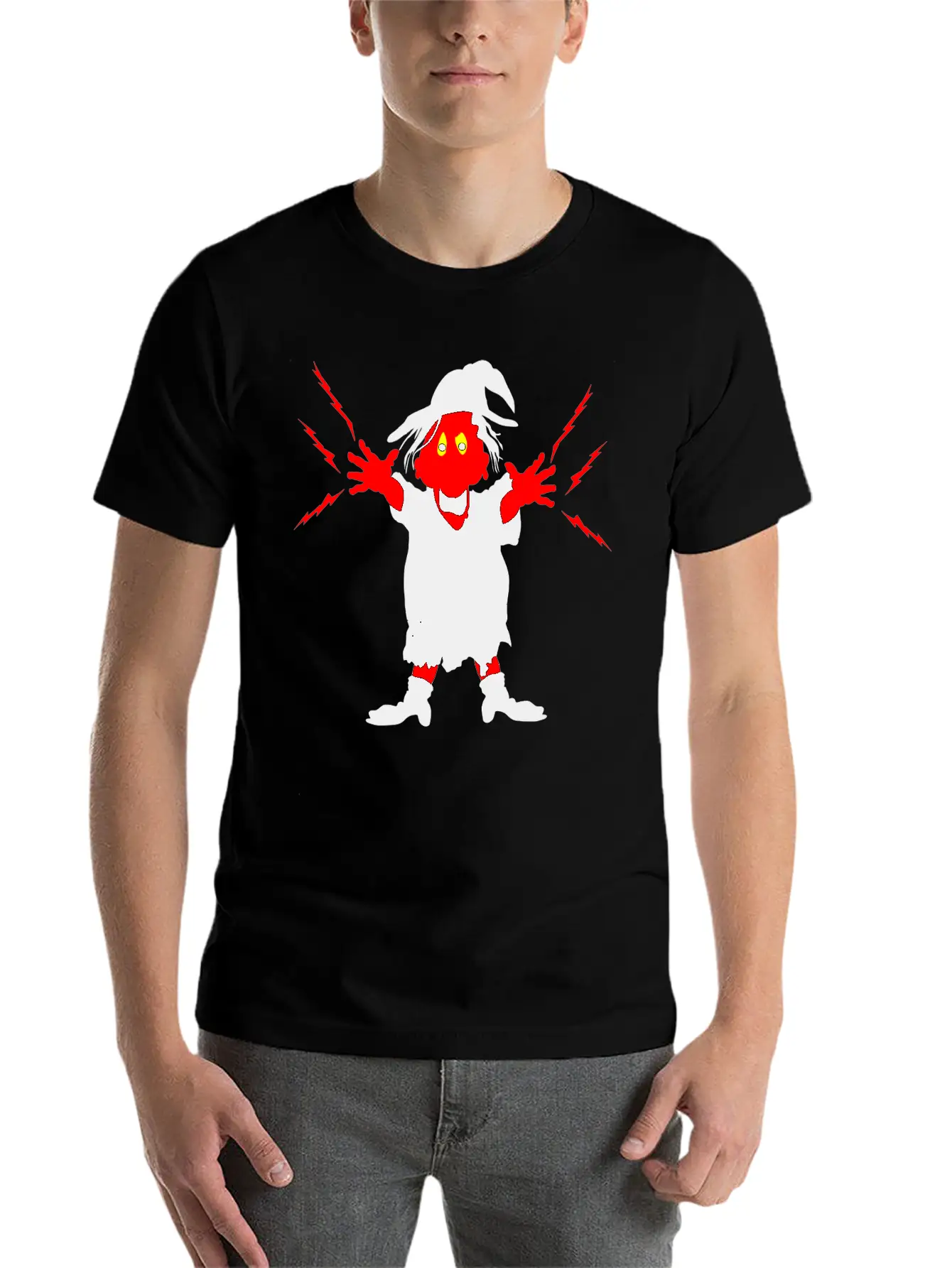 Ugly Witch With Magic Forces Lightning Modern Fit Casual T-Shirt – Clean And Versatile Design