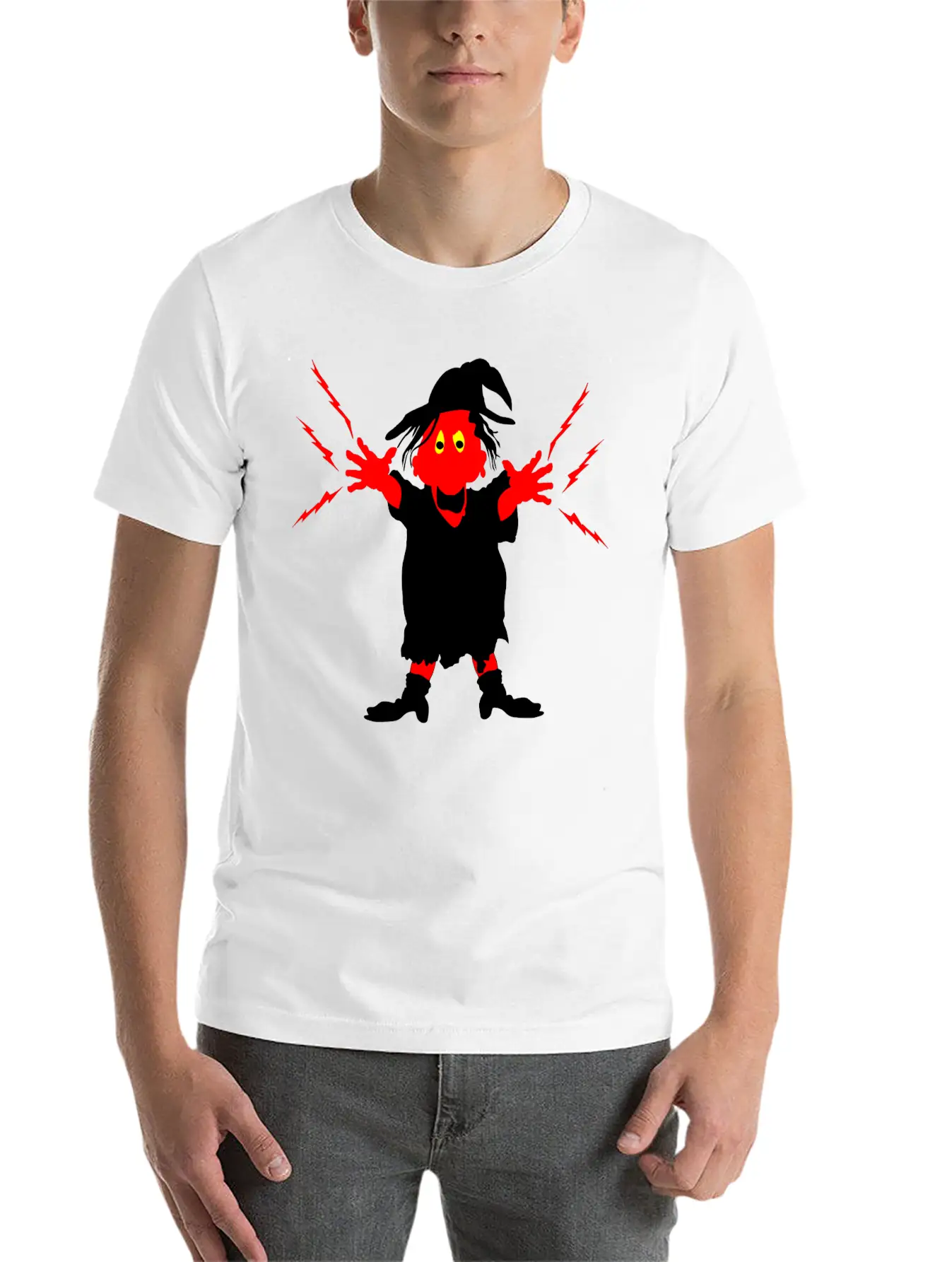 Ugly Witch With Magic Forces Lightning Modern Fit Casual T-Shirt – Clean And Versatile Design