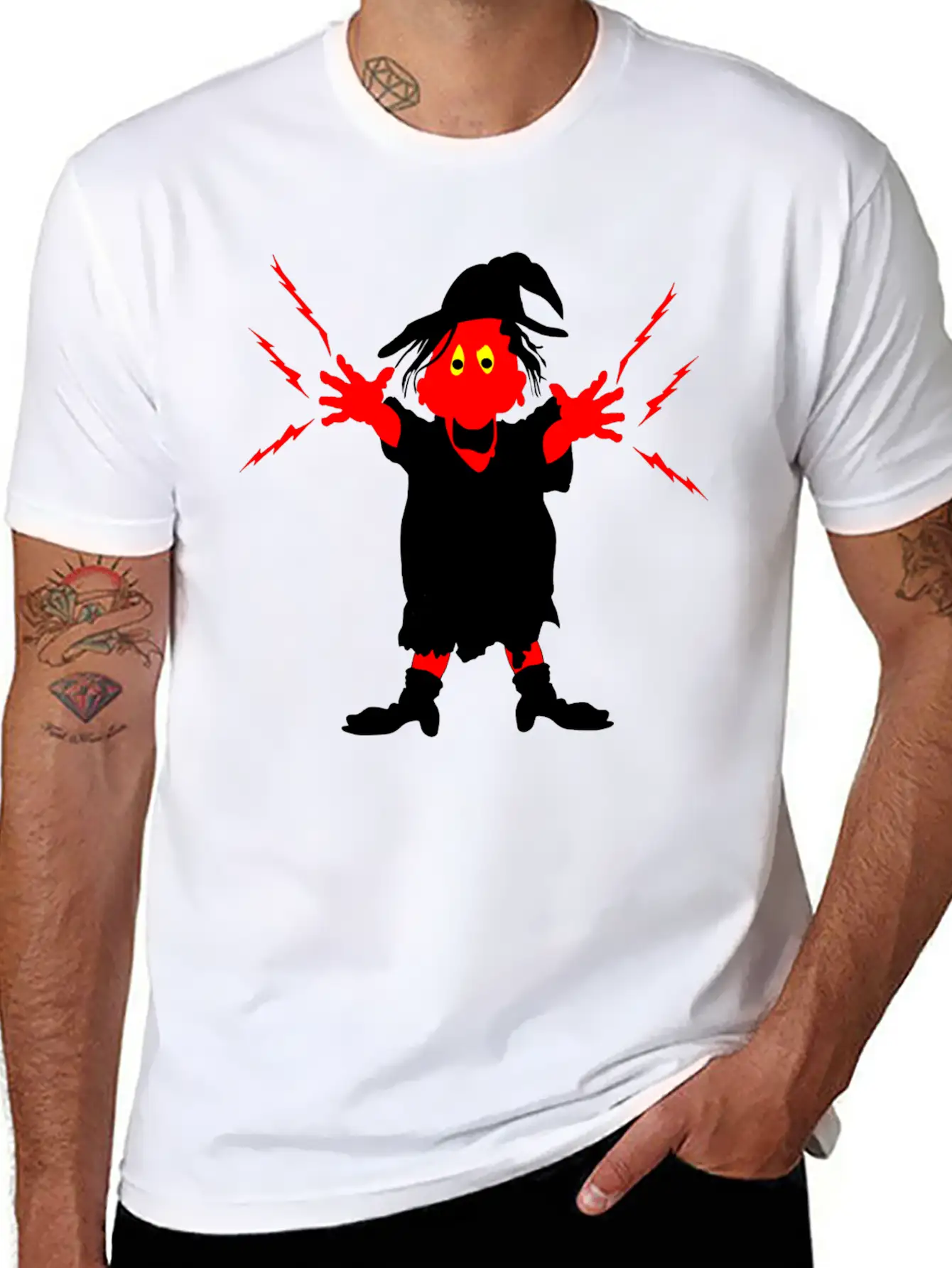 Ugly Witch With Magic Forces Lightning Modern Fit Casual T-Shirt – Clean And Versatile Design