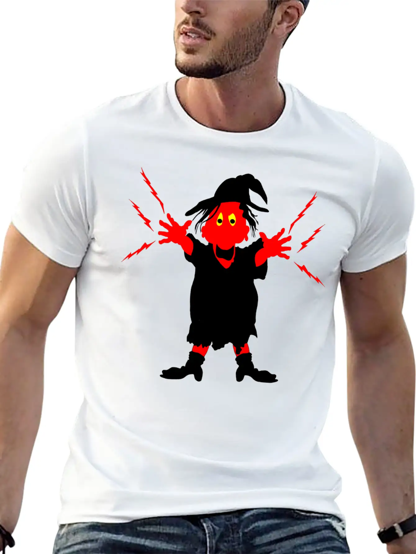 Ugly Witch With Magic Forces Lightning Modern Fit Casual T-Shirt – Clean And Versatile Design