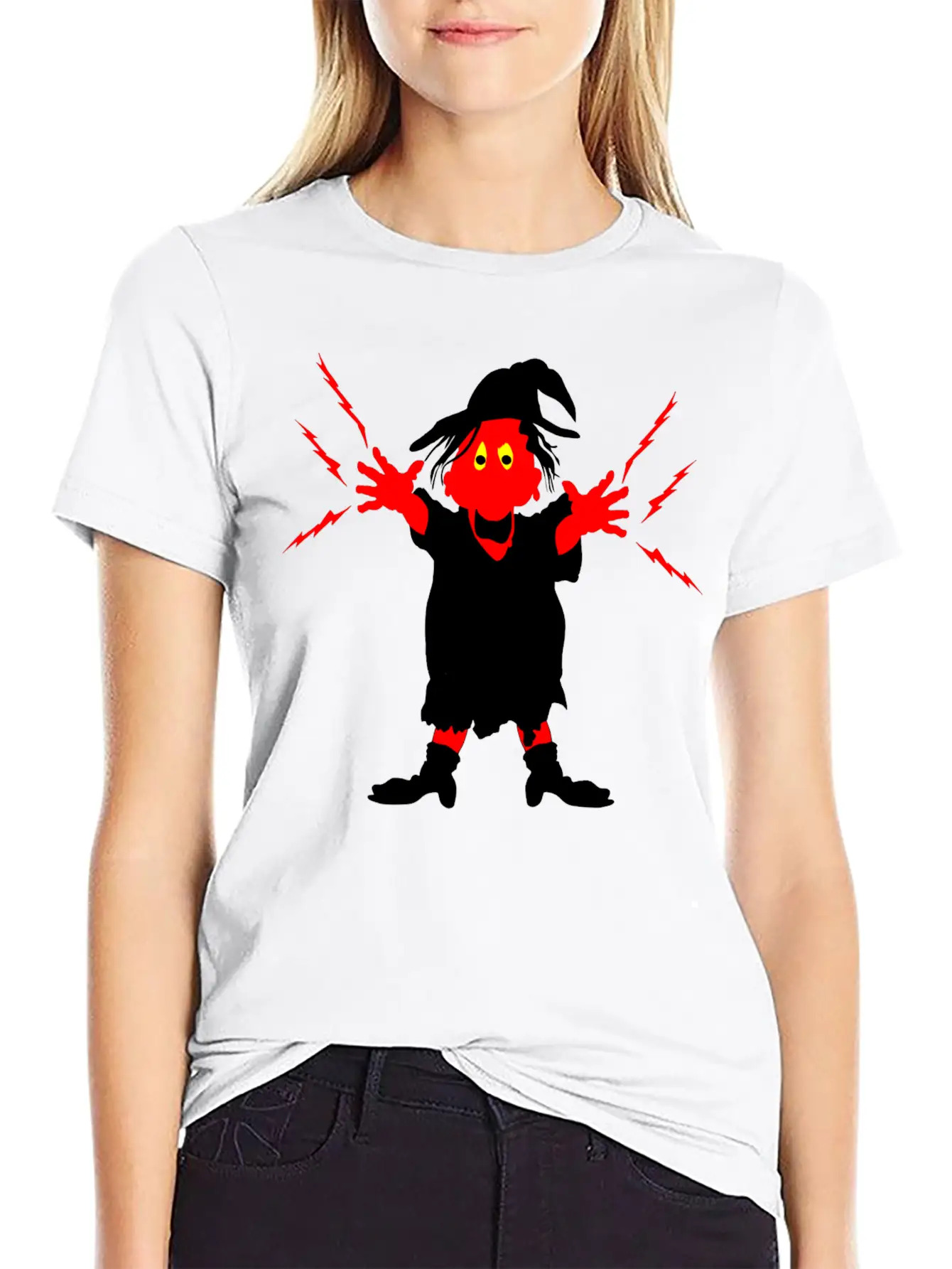 Ugly Witch With Magic Forces Lightning Modern Fit Casual T-Shirt – Clean And Versatile Design