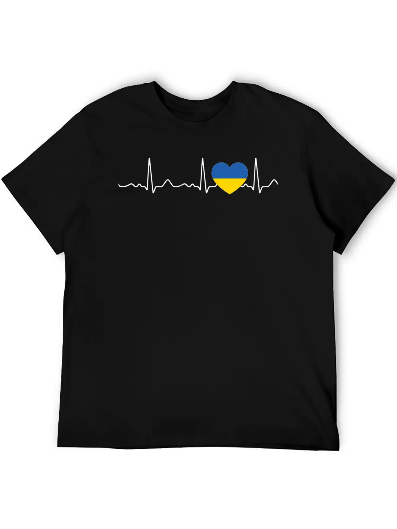 Ukraine Heartbeat Pulse Heart Line Ecg Relaxed Everyday Tee – Lightweight And Durable Cotton