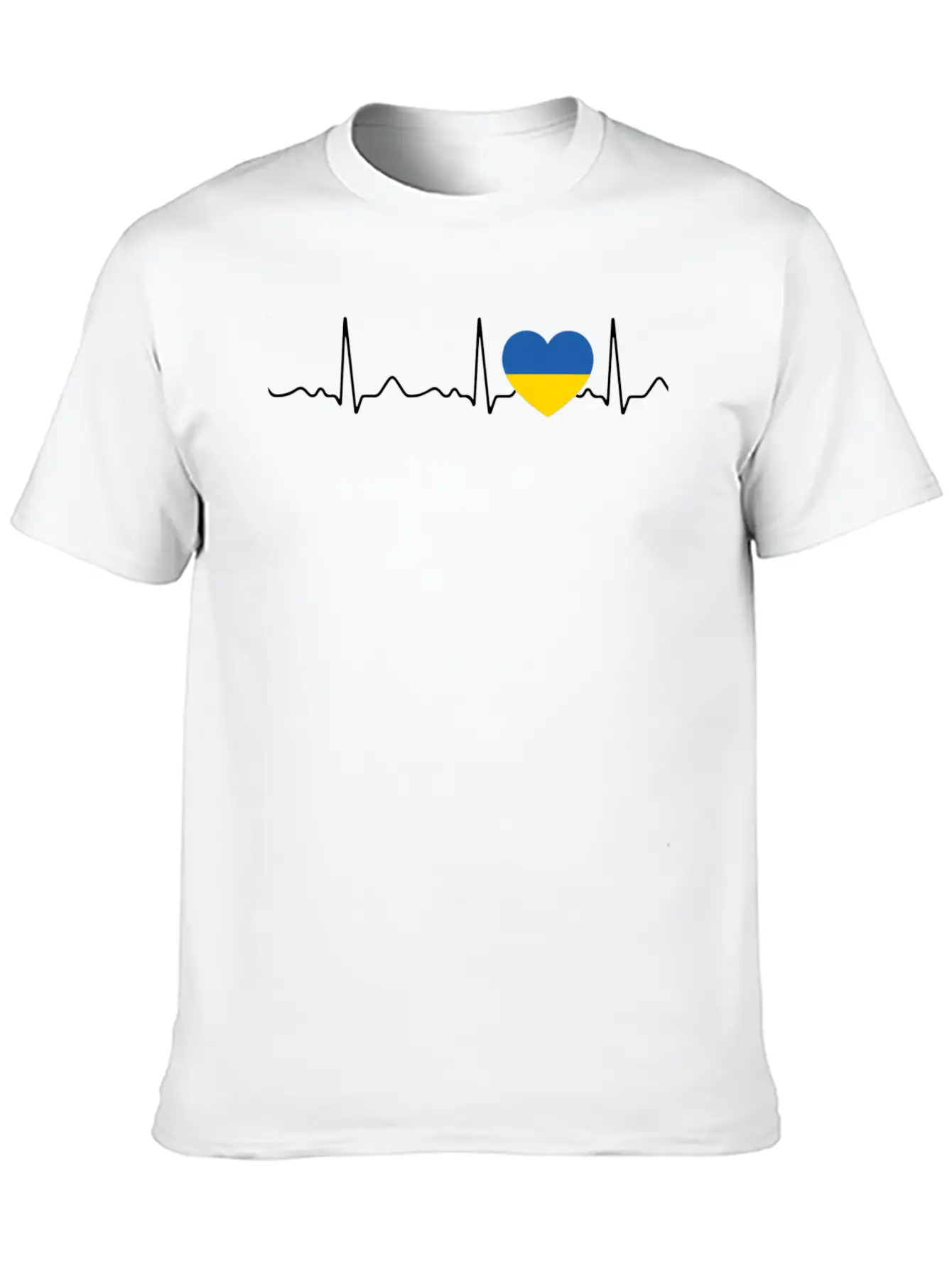 Ukraine Heartbeat Pulse Heart Line Ecg Relaxed Everyday Tee – Lightweight And Durable Cotton