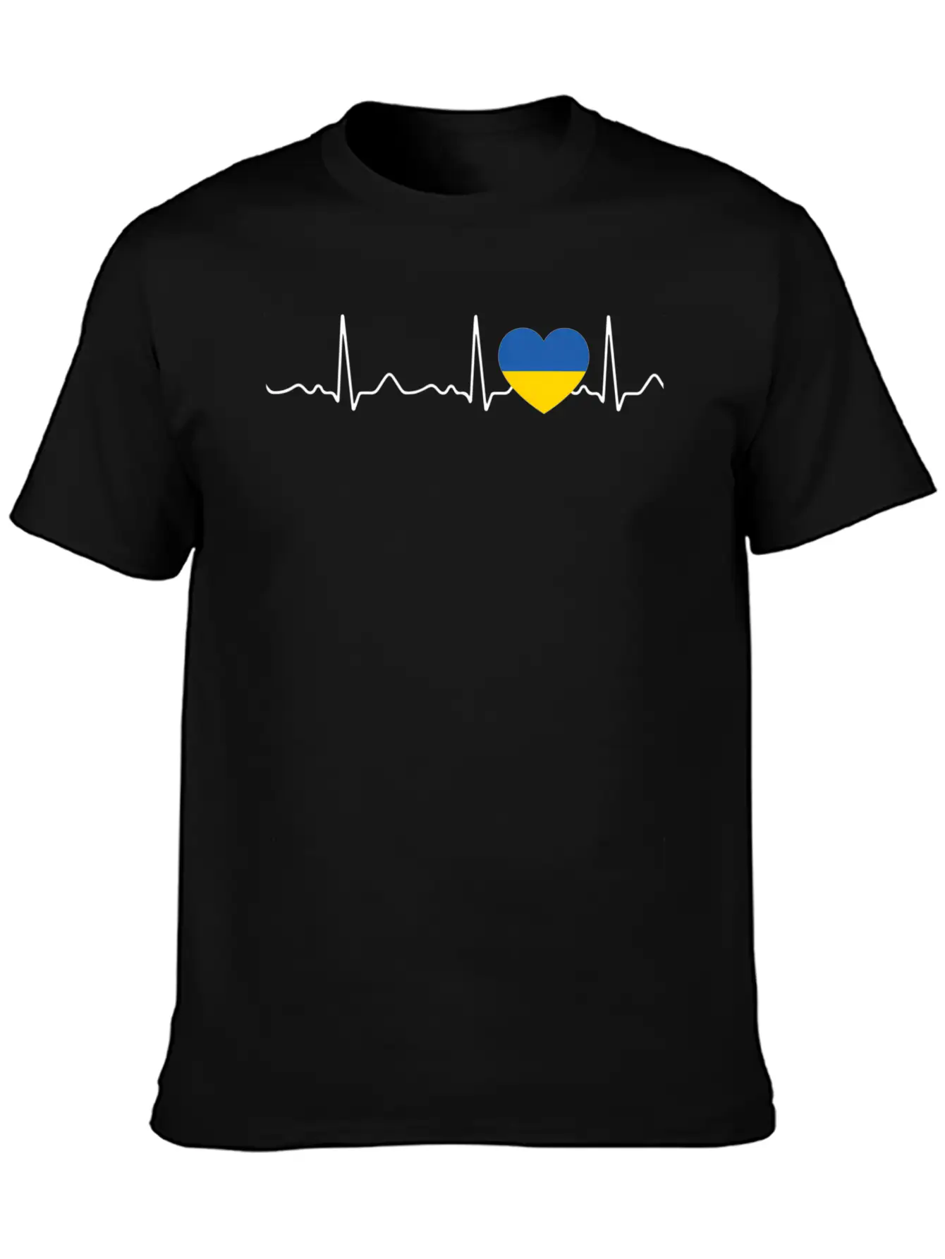 Ukraine Heartbeat Pulse Heart Line Ecg Relaxed Everyday Tee – Lightweight And Durable Cotton