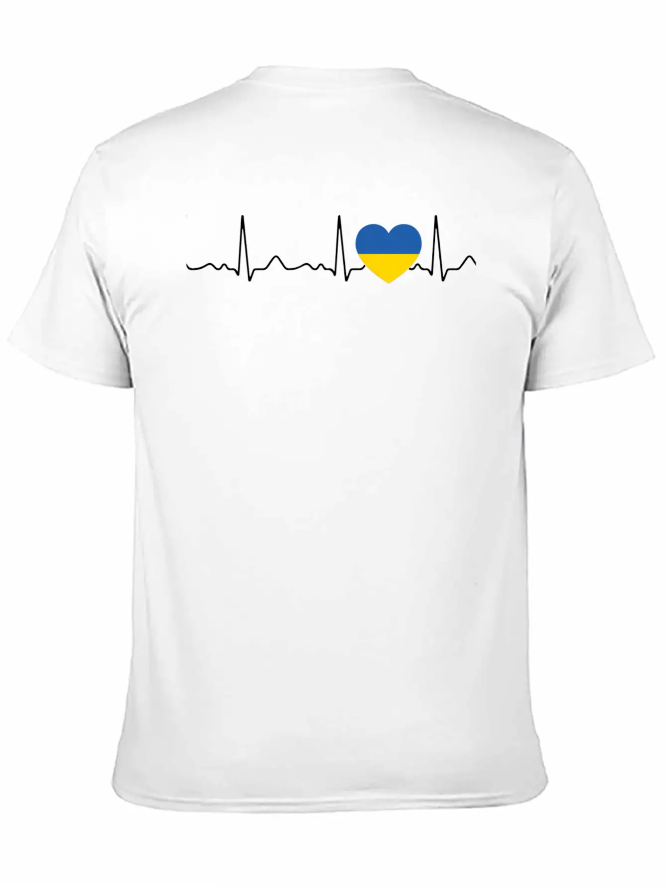 Ukraine Heartbeat Pulse Heart Line Ecg Relaxed Everyday Tee – Lightweight And Durable Cotton
