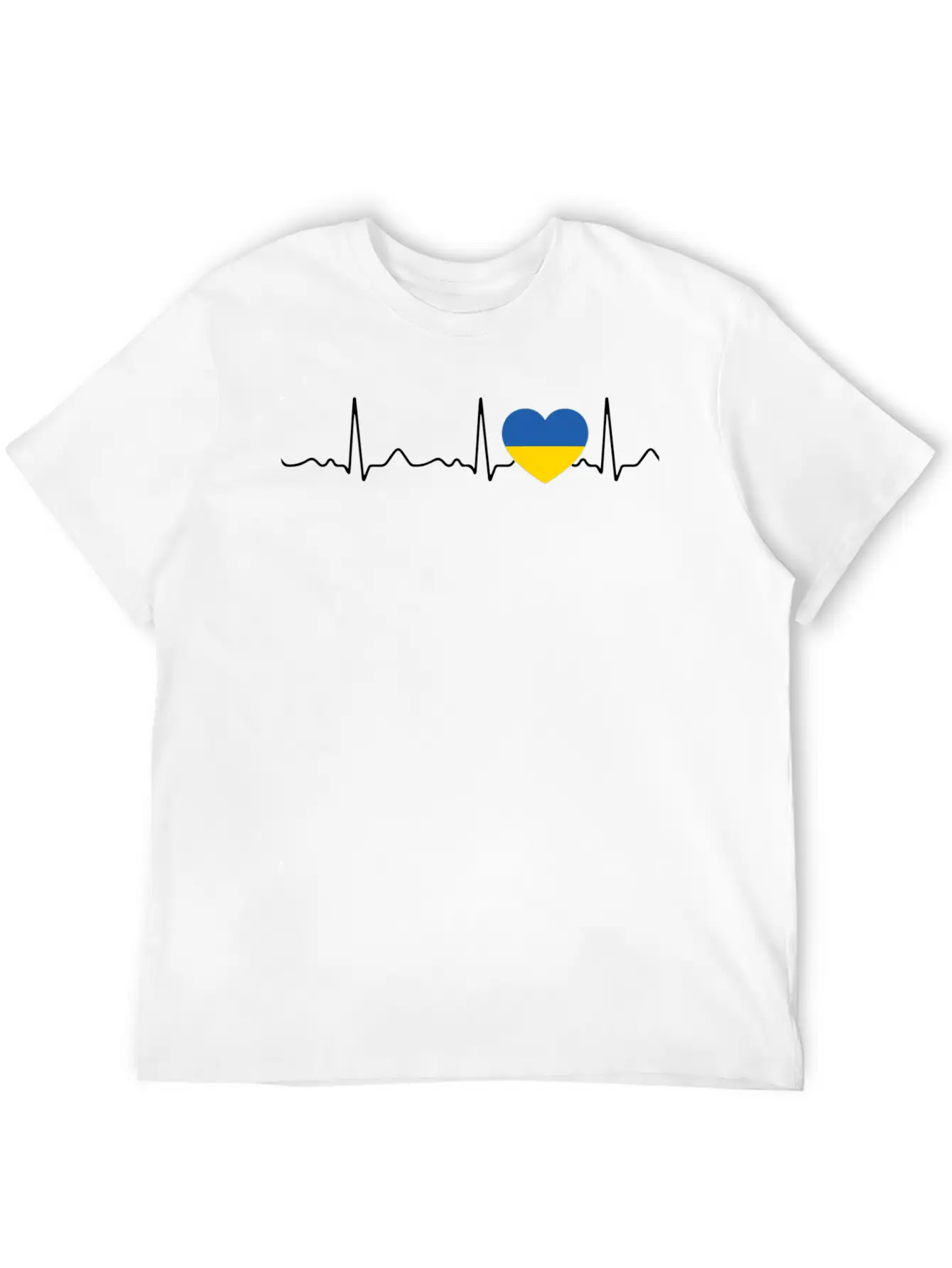 Ukraine Heartbeat Pulse Heart Line Ecg Relaxed Everyday Tee – Lightweight And Durable Cotton