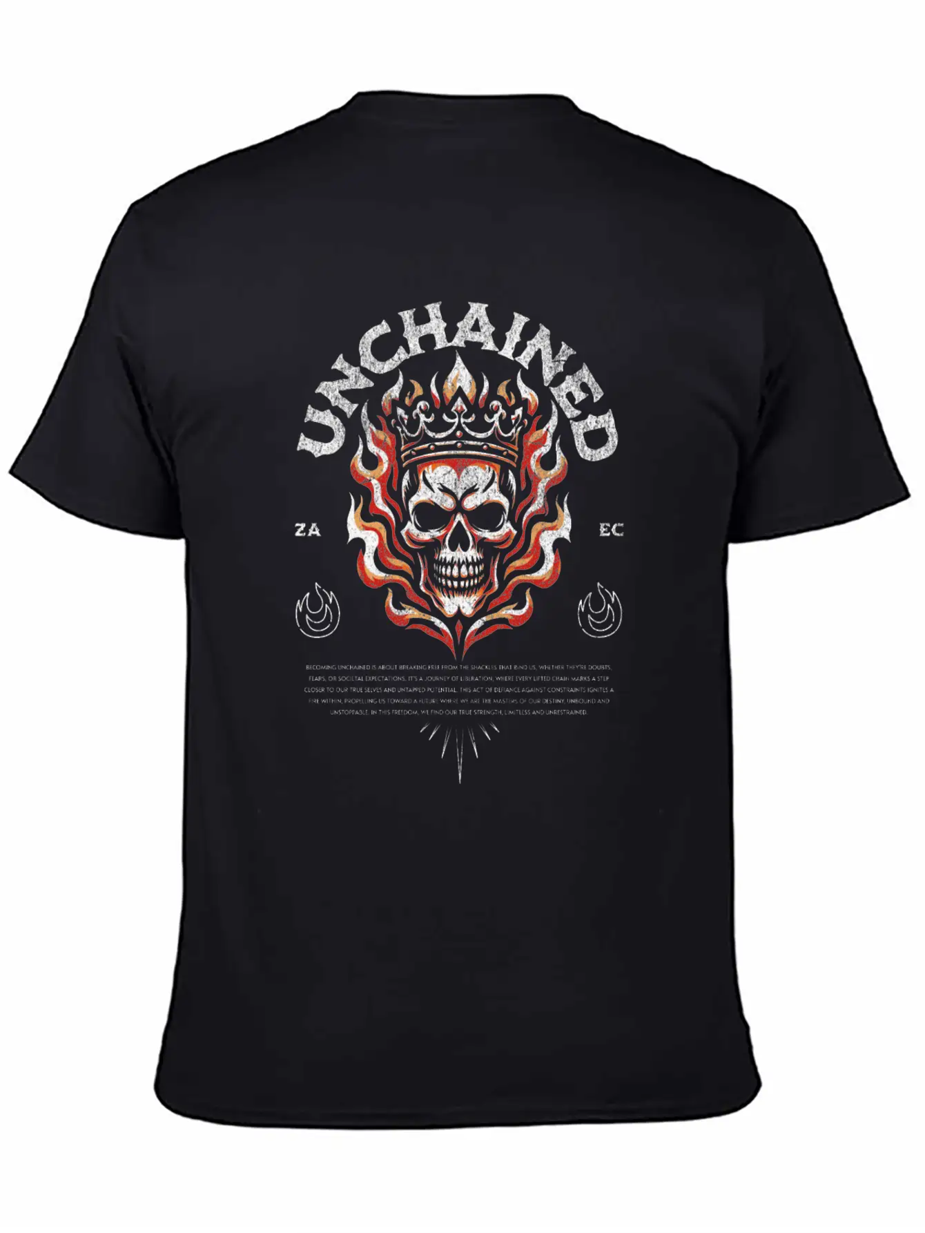 Unchained T-Shirt: Fiery Crowned Skull Unisex Casual T-Shirt – Clean Design For Daily Comfort