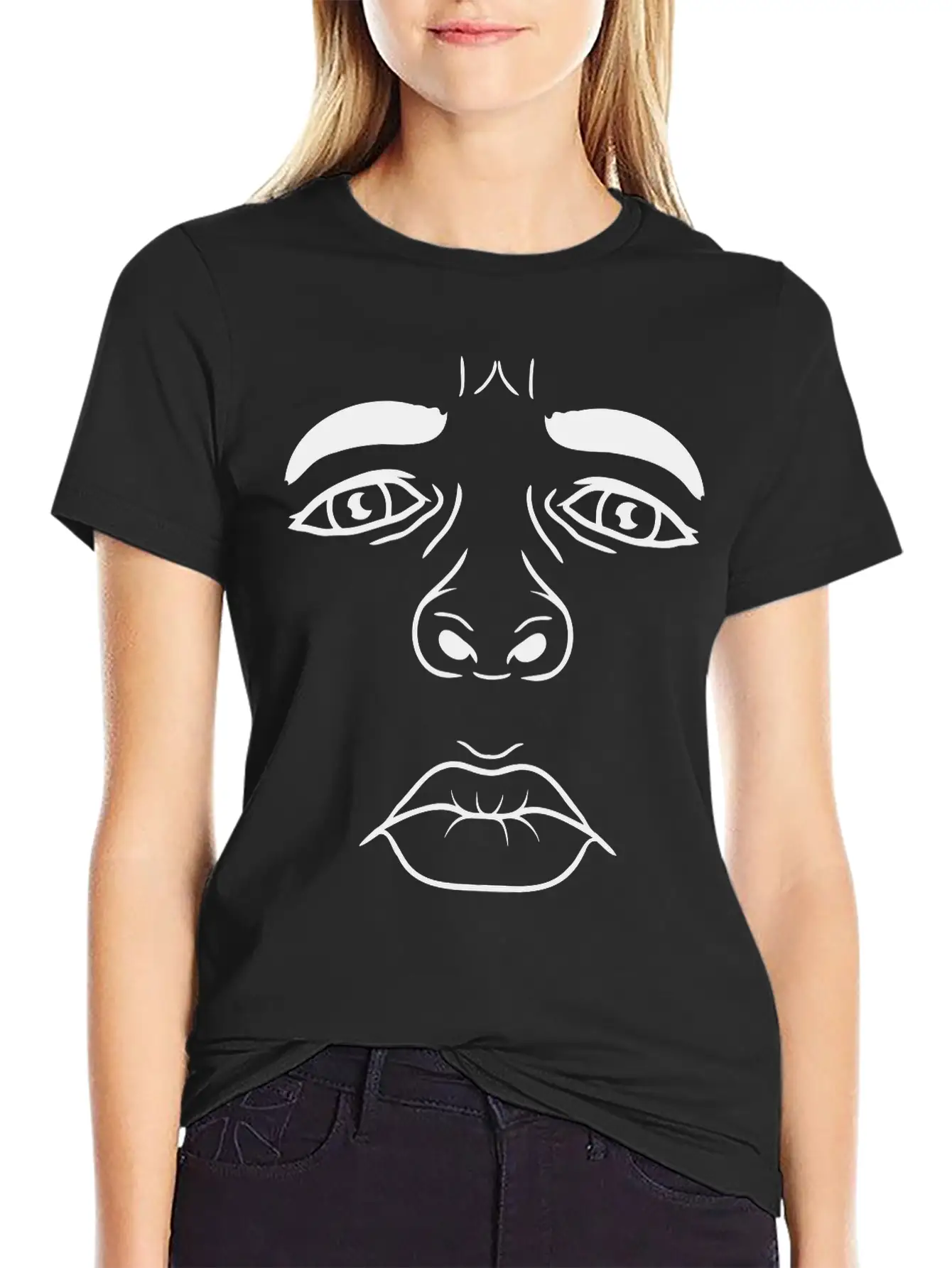 Unhappy Man Sad Face Lightweight Cotton T-Shirt – Daily Comfort Graphic Shirt