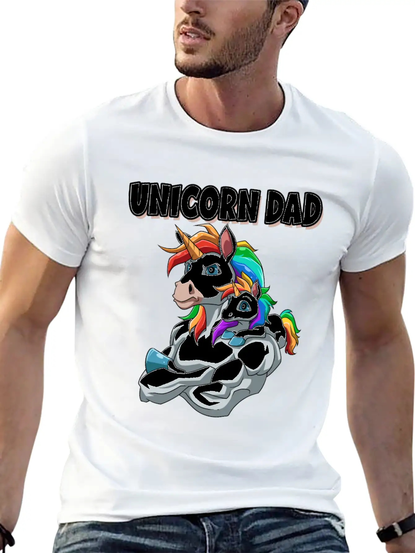 Unicorn Dad For A Unicorn Lovers Relaxed Everyday Tee – Lightweight And Durable Cotton