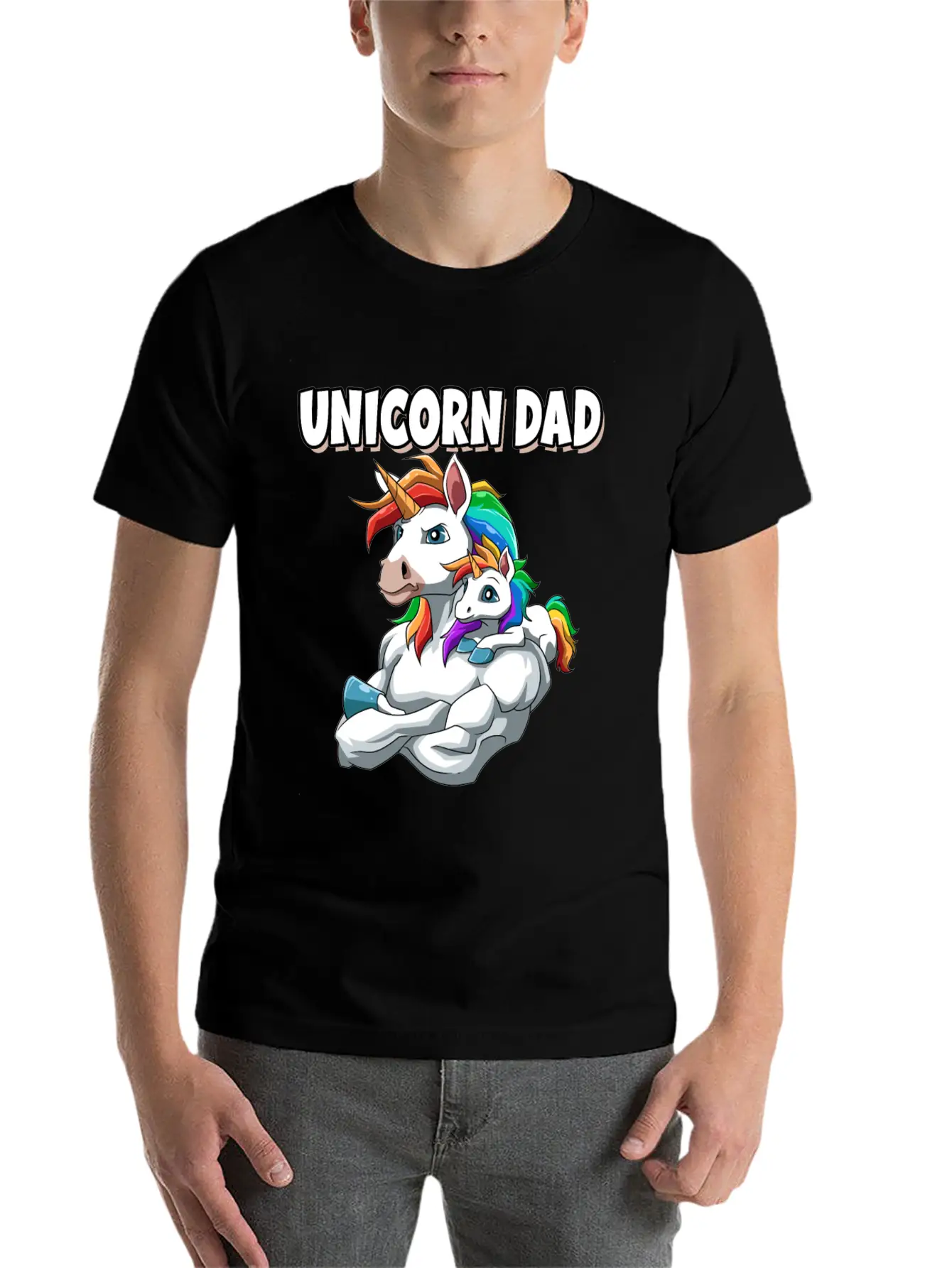 Unicorn Dad For A Unicorn Lovers Relaxed Everyday Tee – Lightweight And Durable Cotton