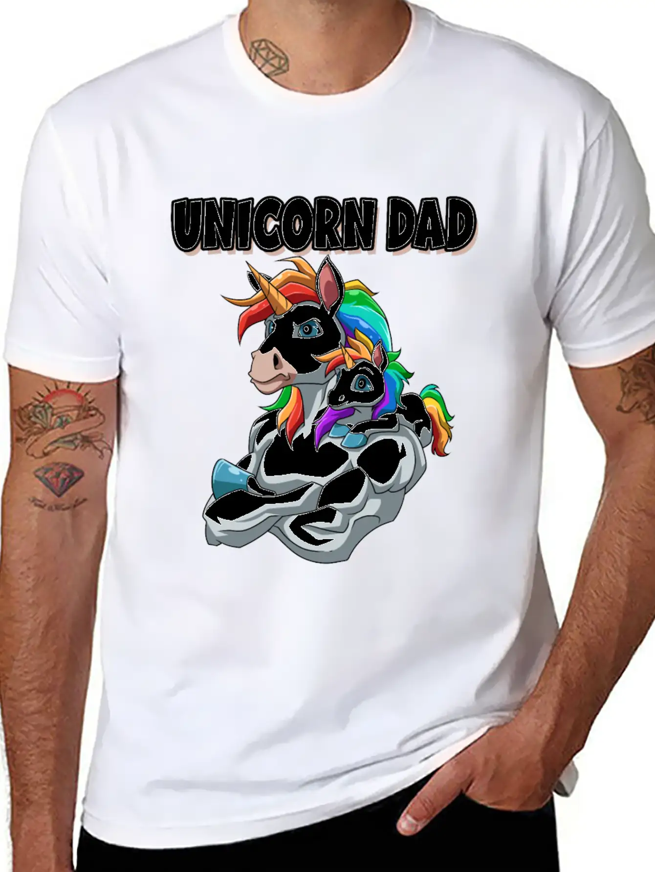 Unicorn Dad For A Unicorn Lovers Relaxed Everyday Tee – Lightweight And Durable Cotton