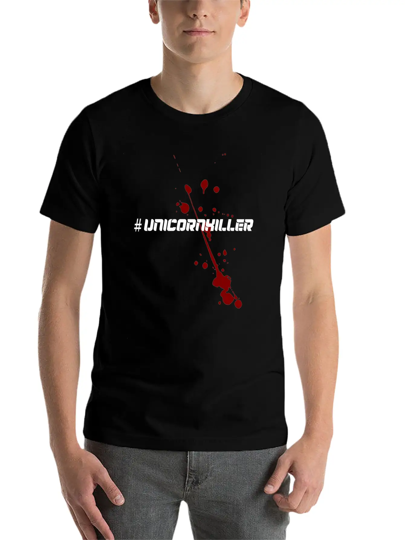 Unicorn Hater Hate Unicorn T-shirt Design Splatter Modern Fit Casual T-Shirt ��� Clean And Versatile Design
