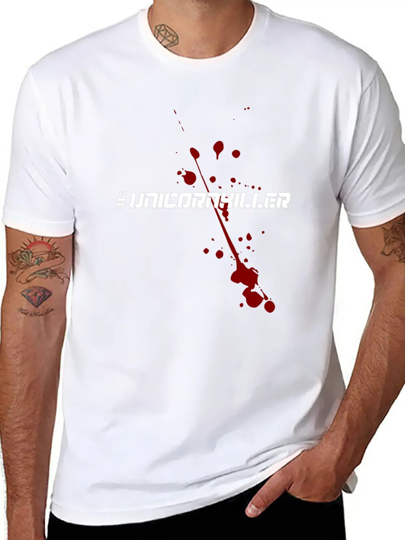 Unicorn Hater Hate Unicorn T-shirt Design Splatter Modern Fit Casual T-Shirt ��� Clean And Versatile Design